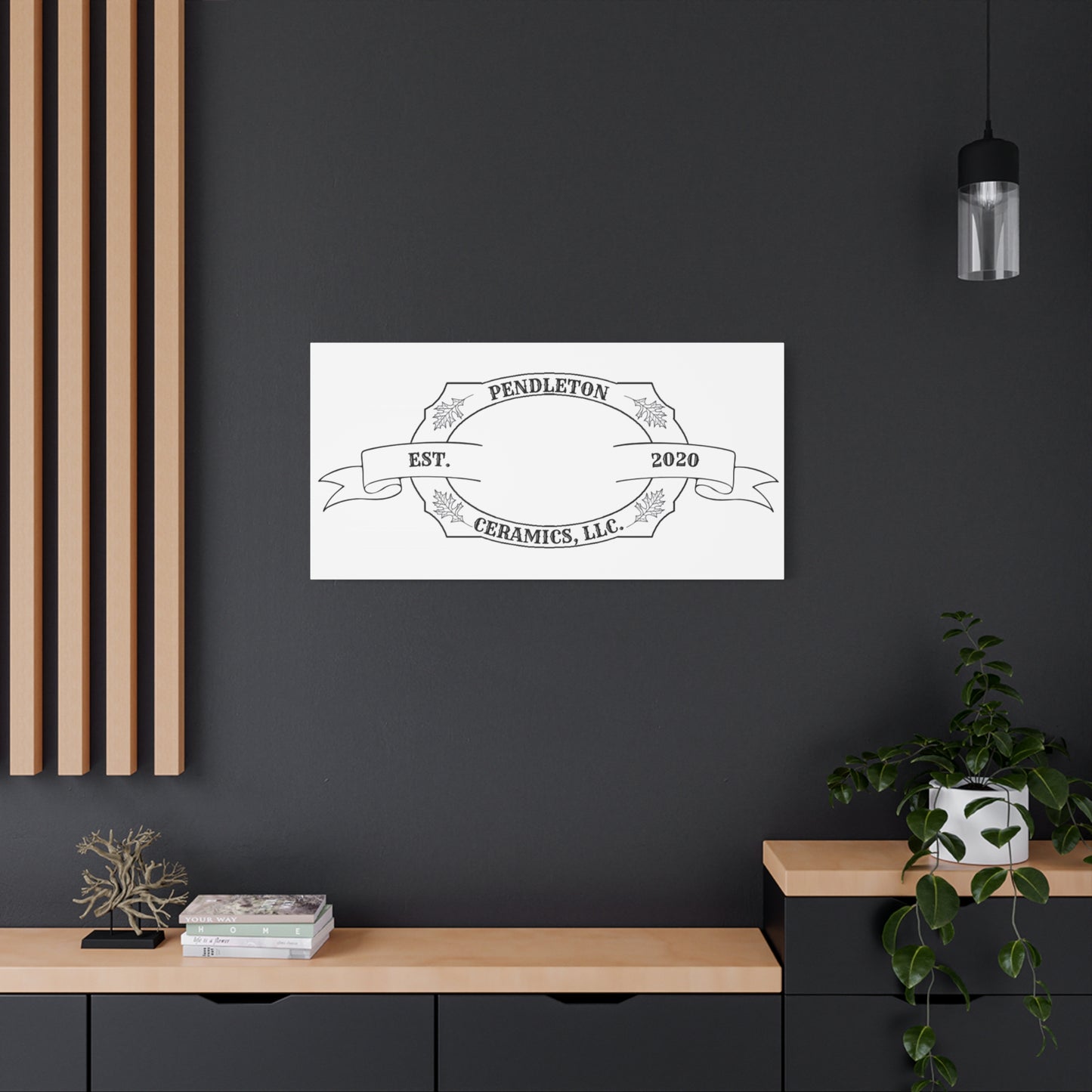 Pendleton Ceramics Logo Custom Framed Canvas Wall Art