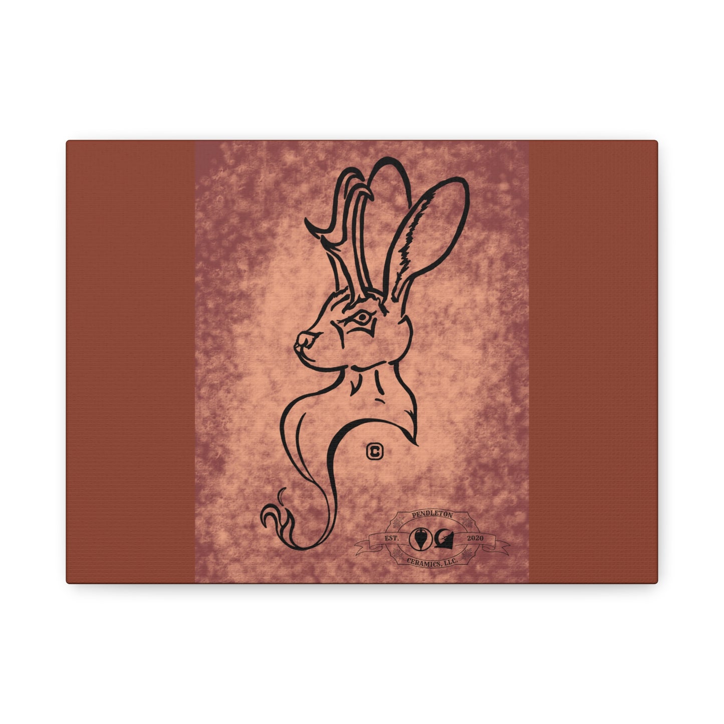 Dust Storm Jackalope Bust Drawing Canvas Wall Decor