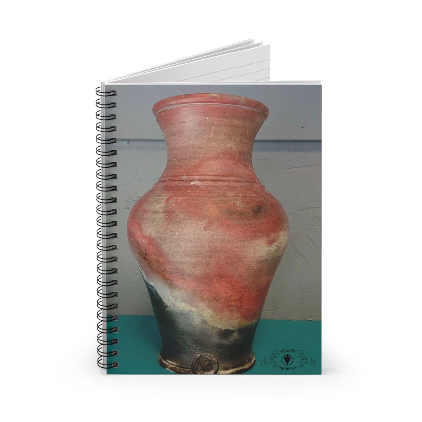 Pitfire Ceramic Vase Design Spiral Ruled Line Notebook