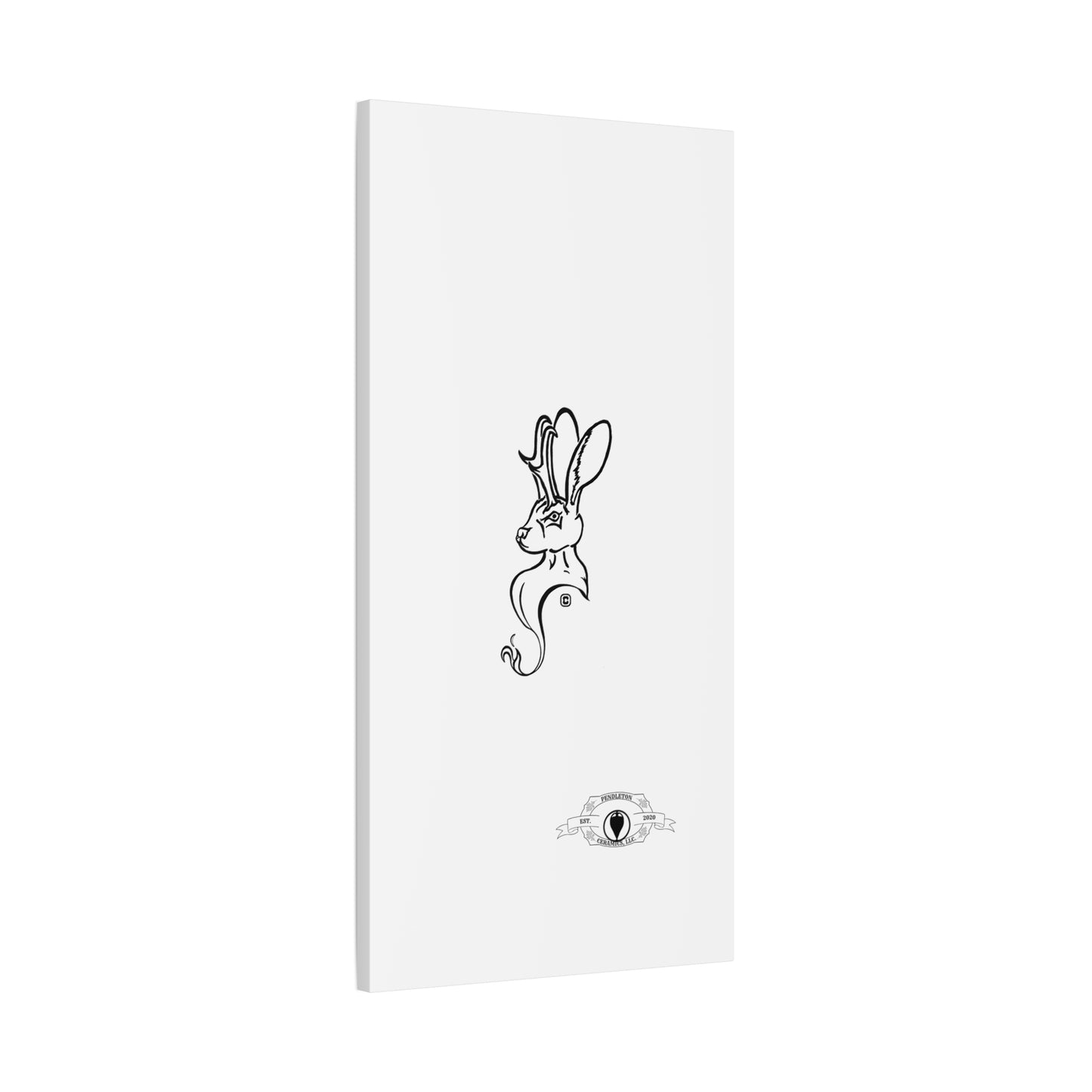Jackalope Bust Drawing Art Stretched Canvas Wall Decor