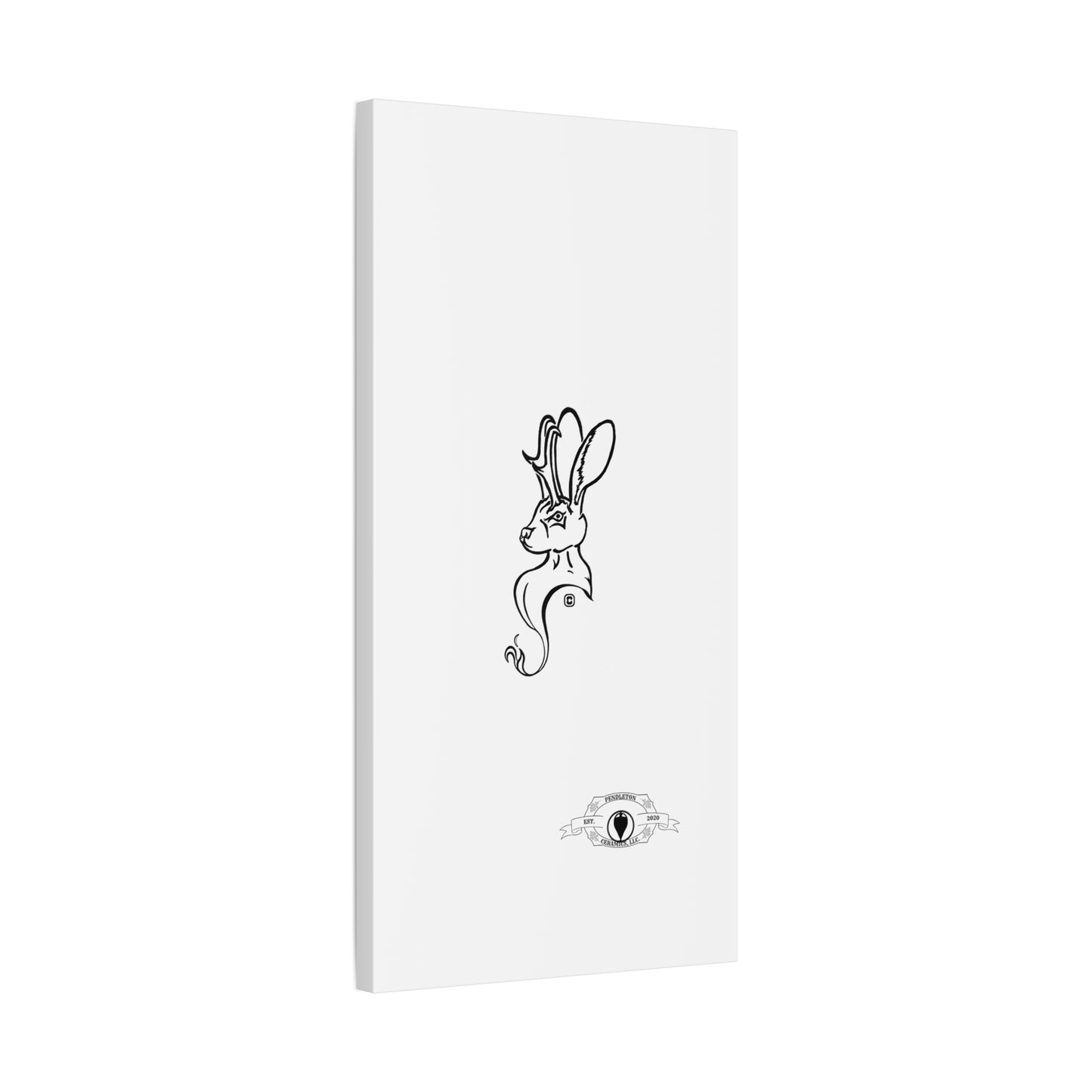 Jackalope Bust Drawing Art Stretched Canvas Wall Decor