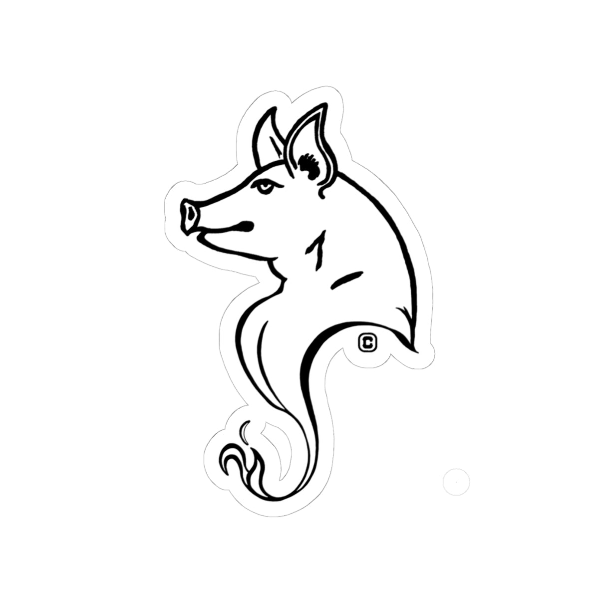 Pig Animal Bust Drawing Kiss-Cut Stickers