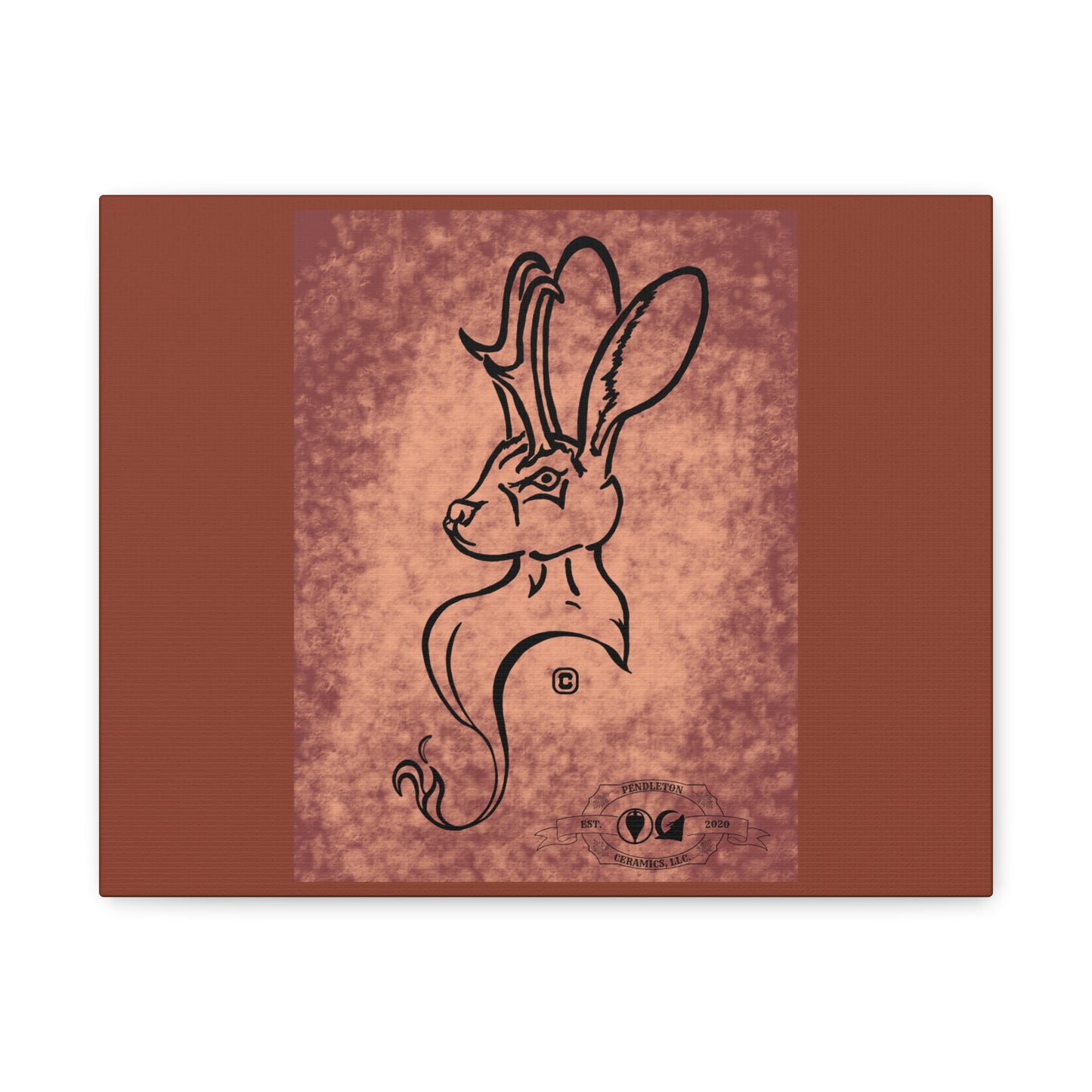 Dust Storm Jackalope Bust Drawing Canvas Wall Decor
