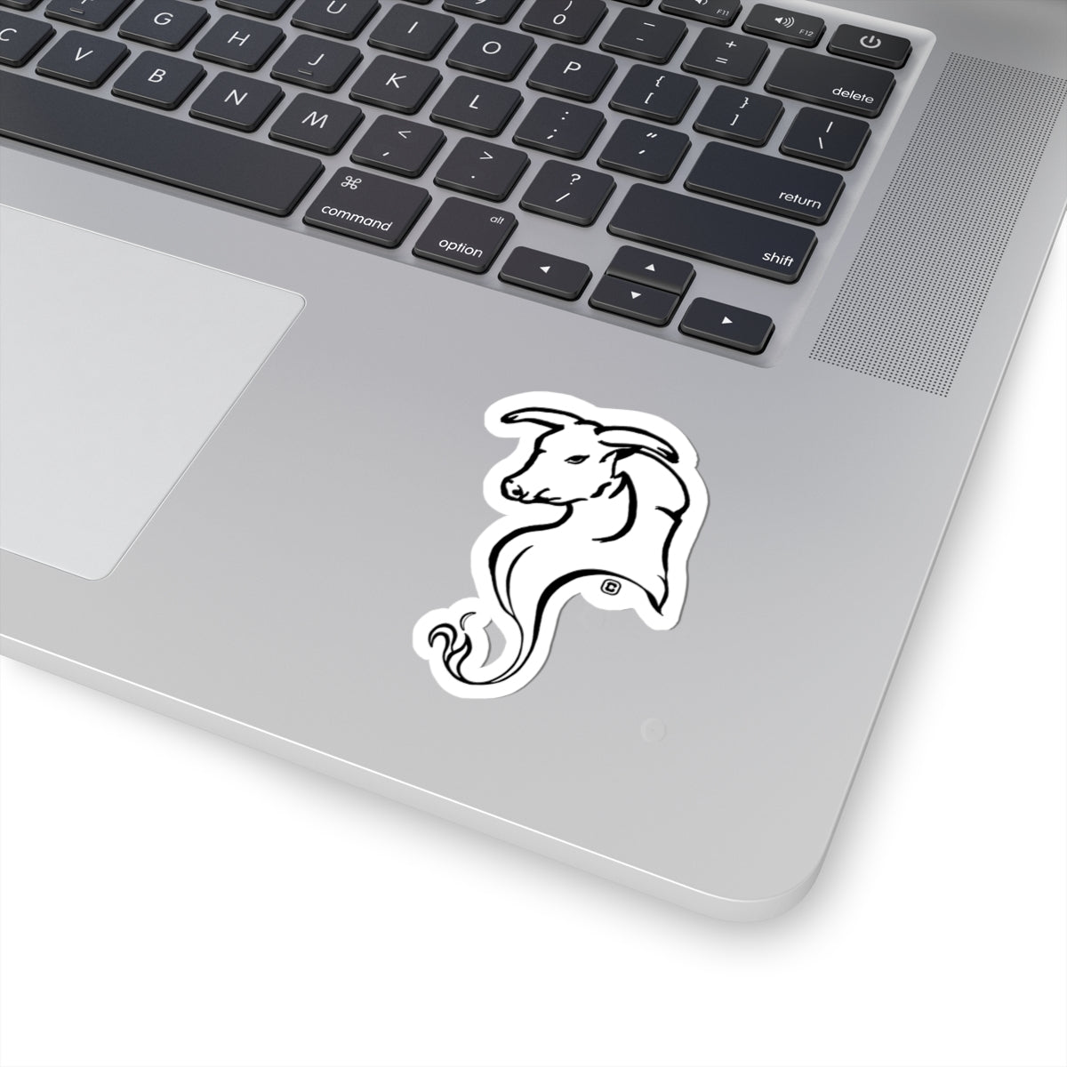 Bull Horns Down Animal Bust Drawing Kiss Cut Sticker