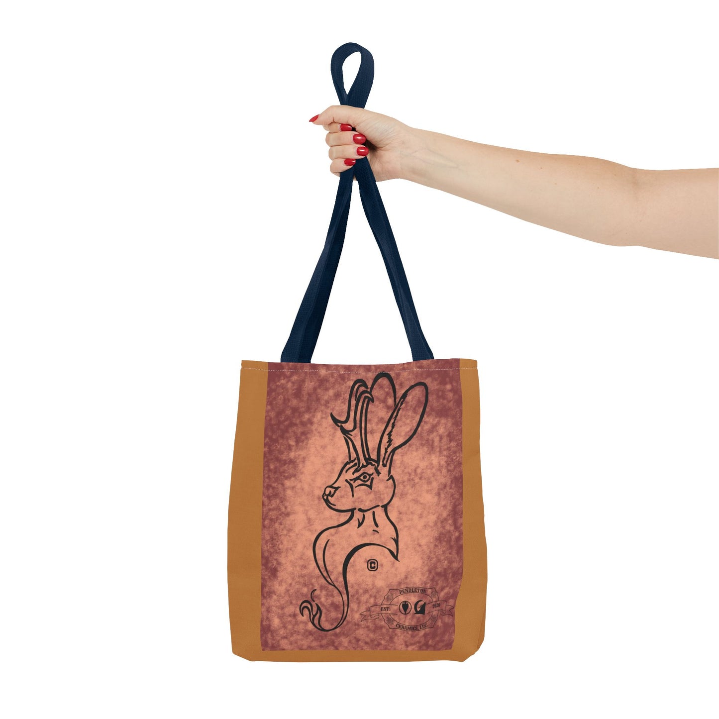 Dust Storm Jackalope Bust Drawing Tote Brown Bag