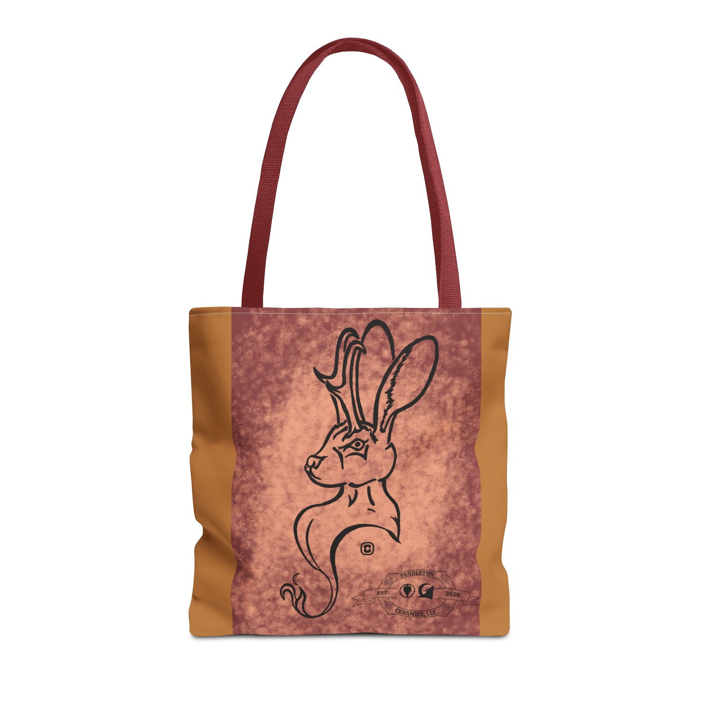 Dust Storm Jackalope Bust Drawing Tote Brown Bag