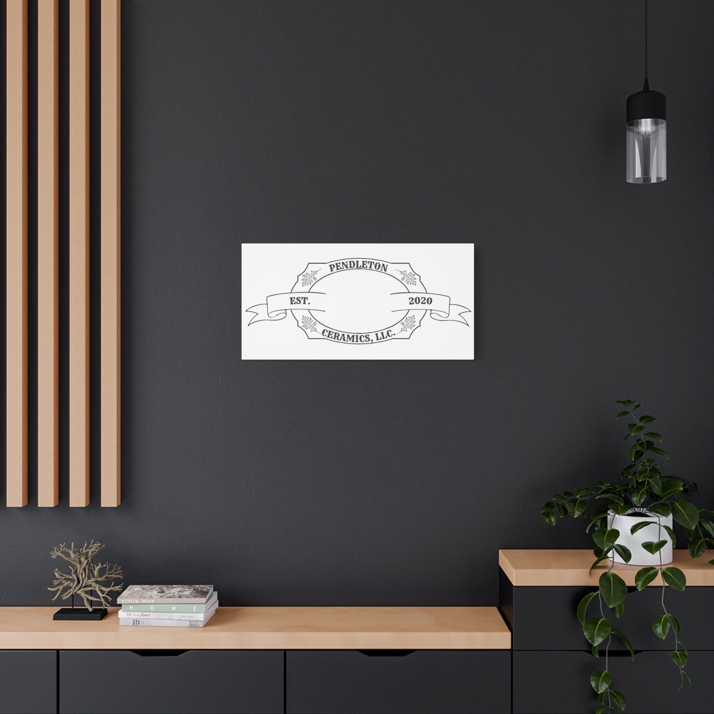 Pendleton Ceramics Logo Custom Framed Canvas Wall Art