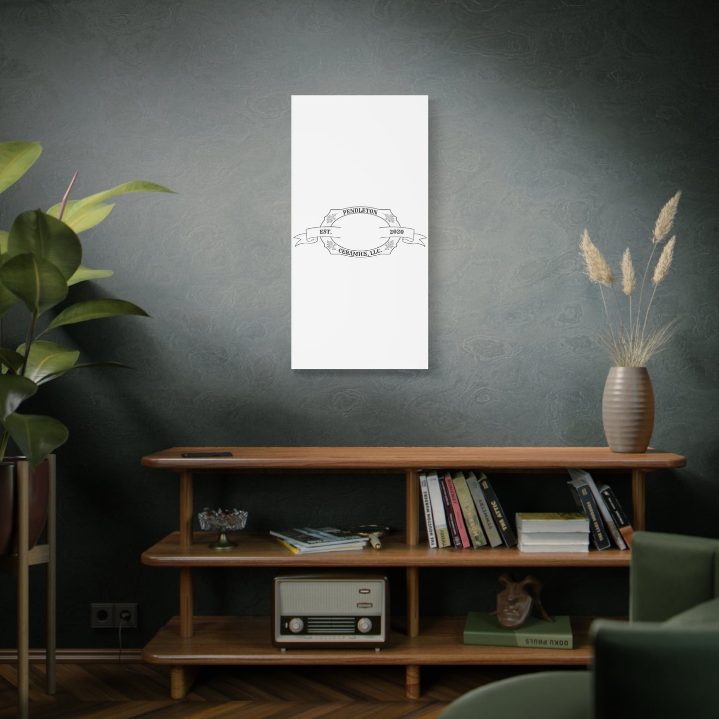 Pendleton Ceramics Logo Custom Framed Canvas Wall Art