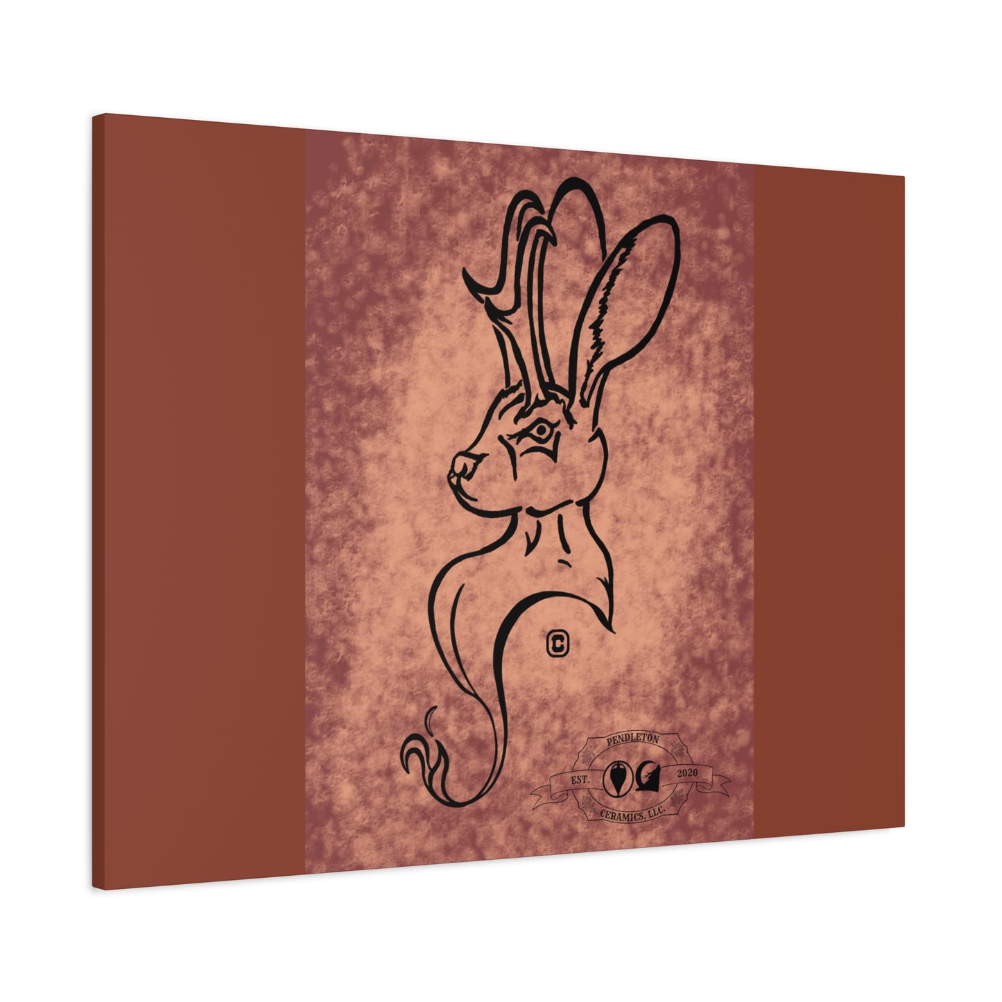Dust Storm Jackalope Bust Drawing Canvas Wall Decor