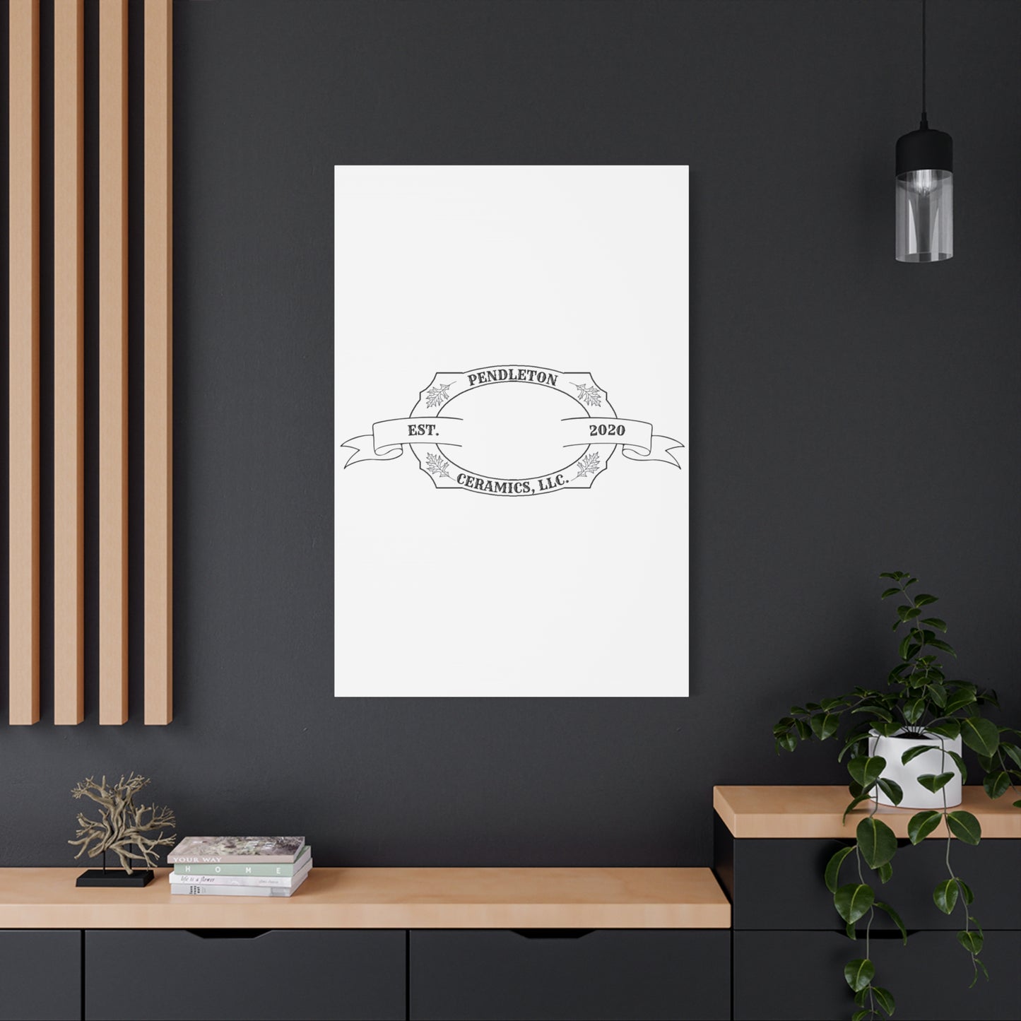 Pendleton Ceramics Logo Custom Framed Canvas Wall Art