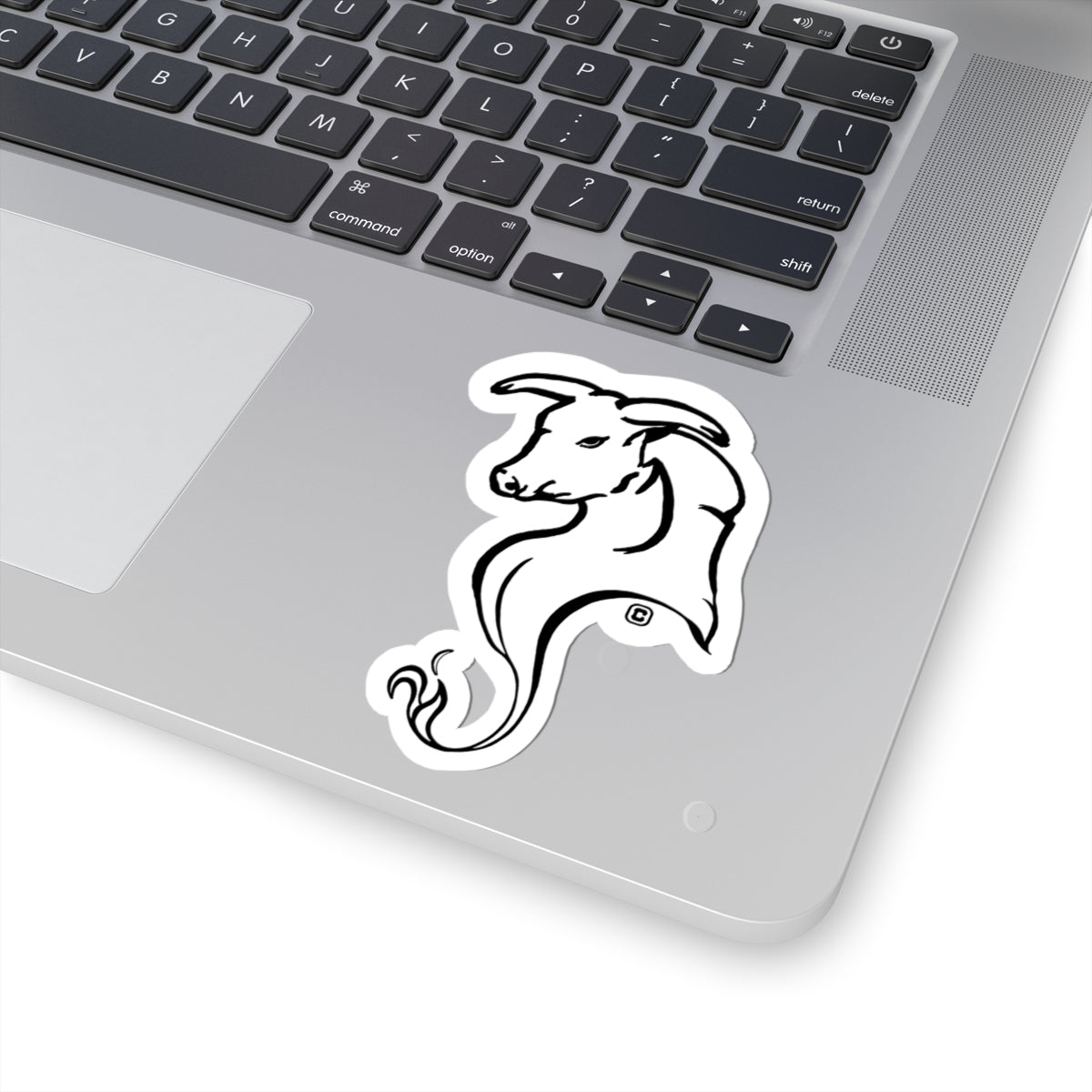 Bull Horns Down Animal Bust Drawing Kiss Cut Sticker