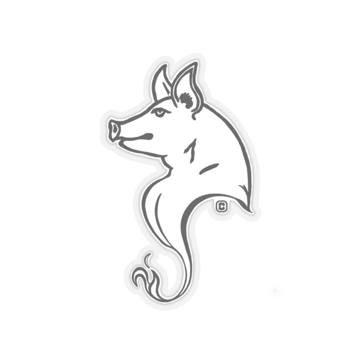 Pig Animal Bust Drawing Kiss-Cut Stickers