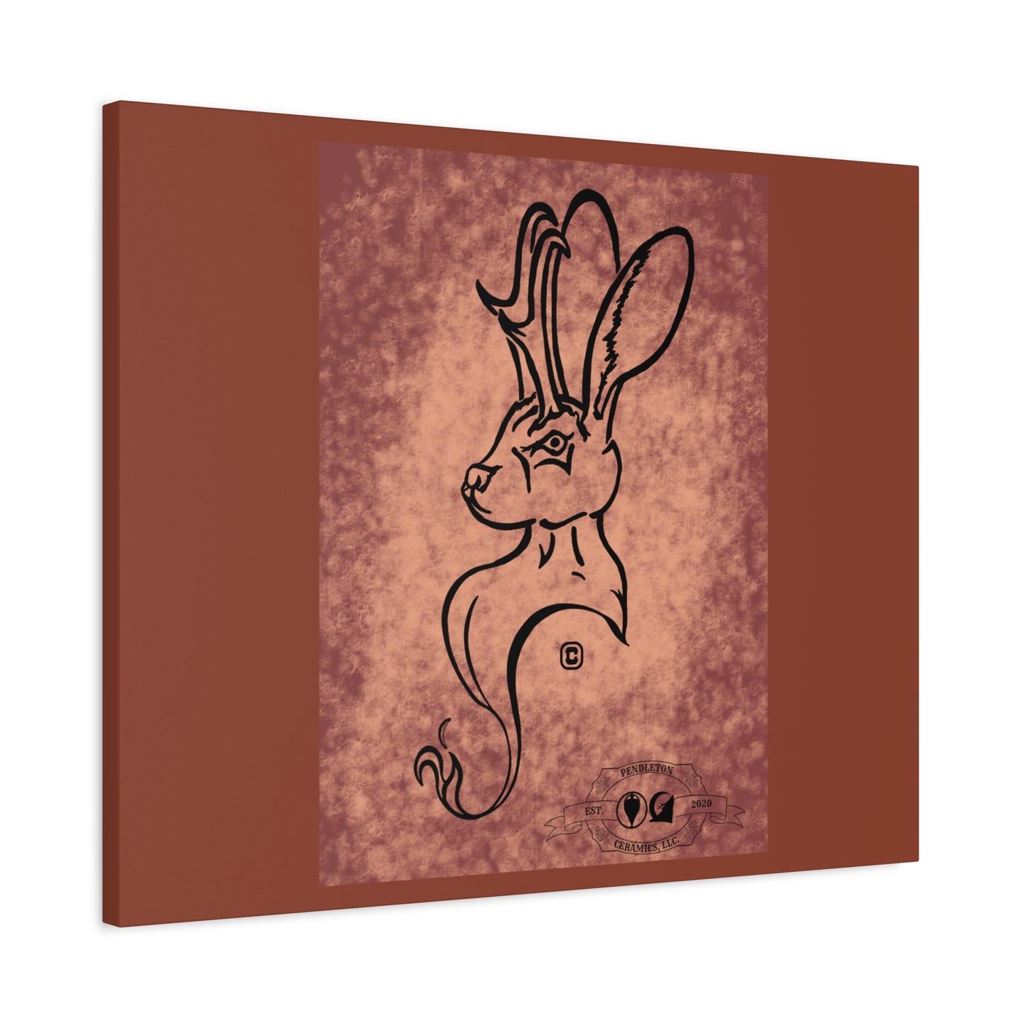 Dust Storm Jackalope Bust Drawing Canvas Wall Decor