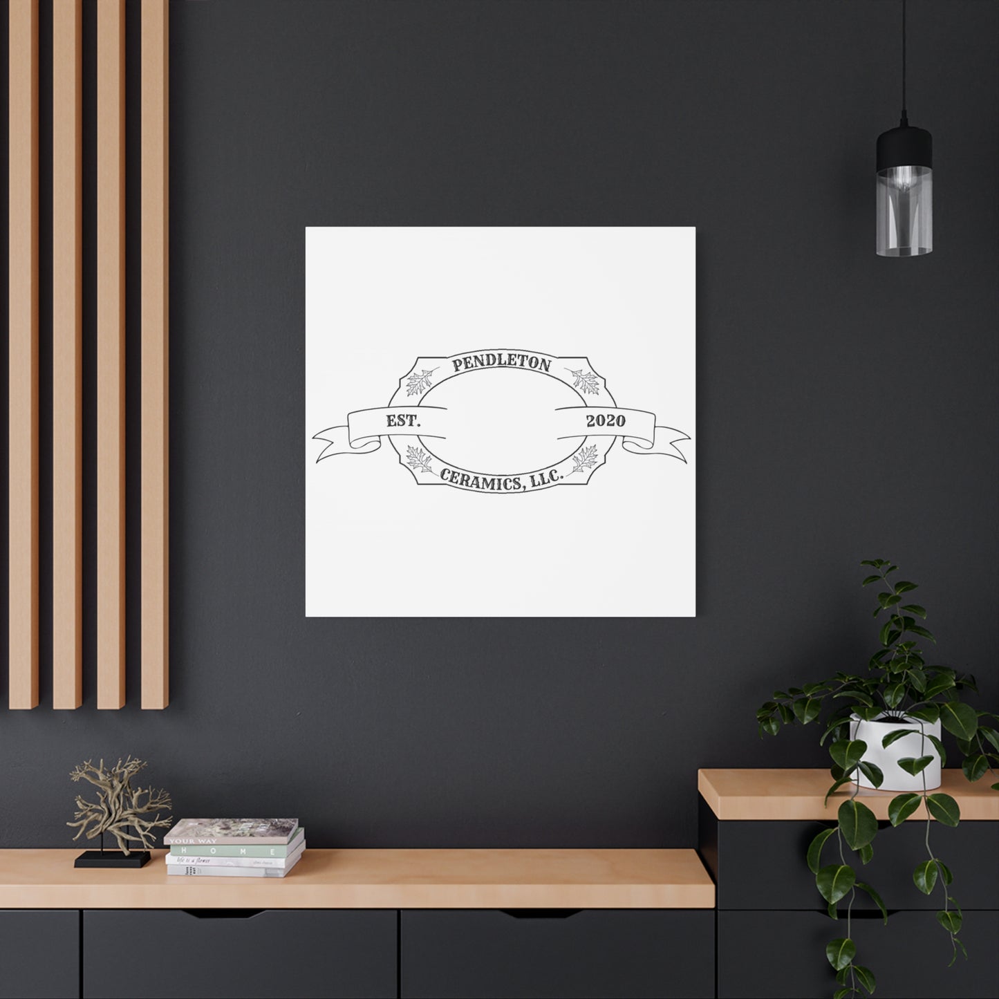 Pendleton Ceramics Logo Custom Framed Canvas Wall Art