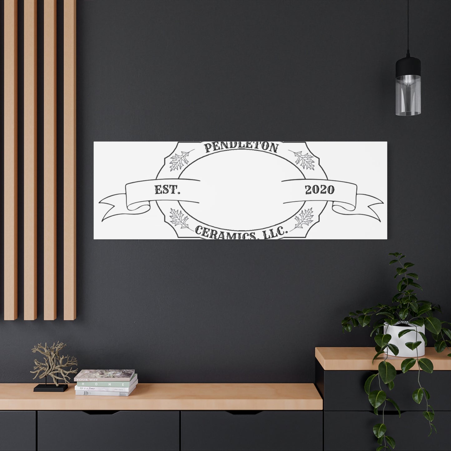 Pendleton Ceramics Logo Custom Framed Canvas Wall Art