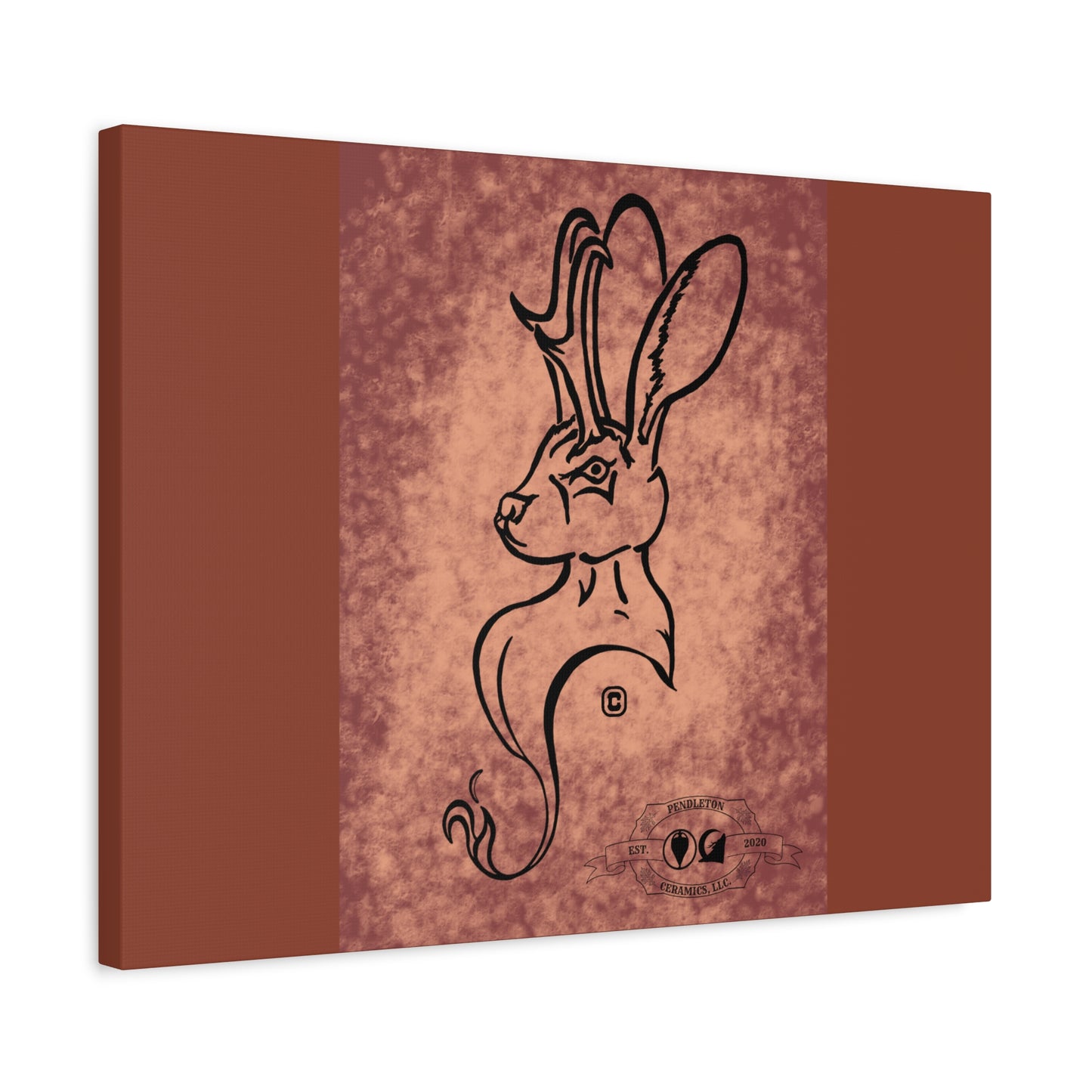 Dust Storm Jackalope Bust Drawing Canvas Wall Decor