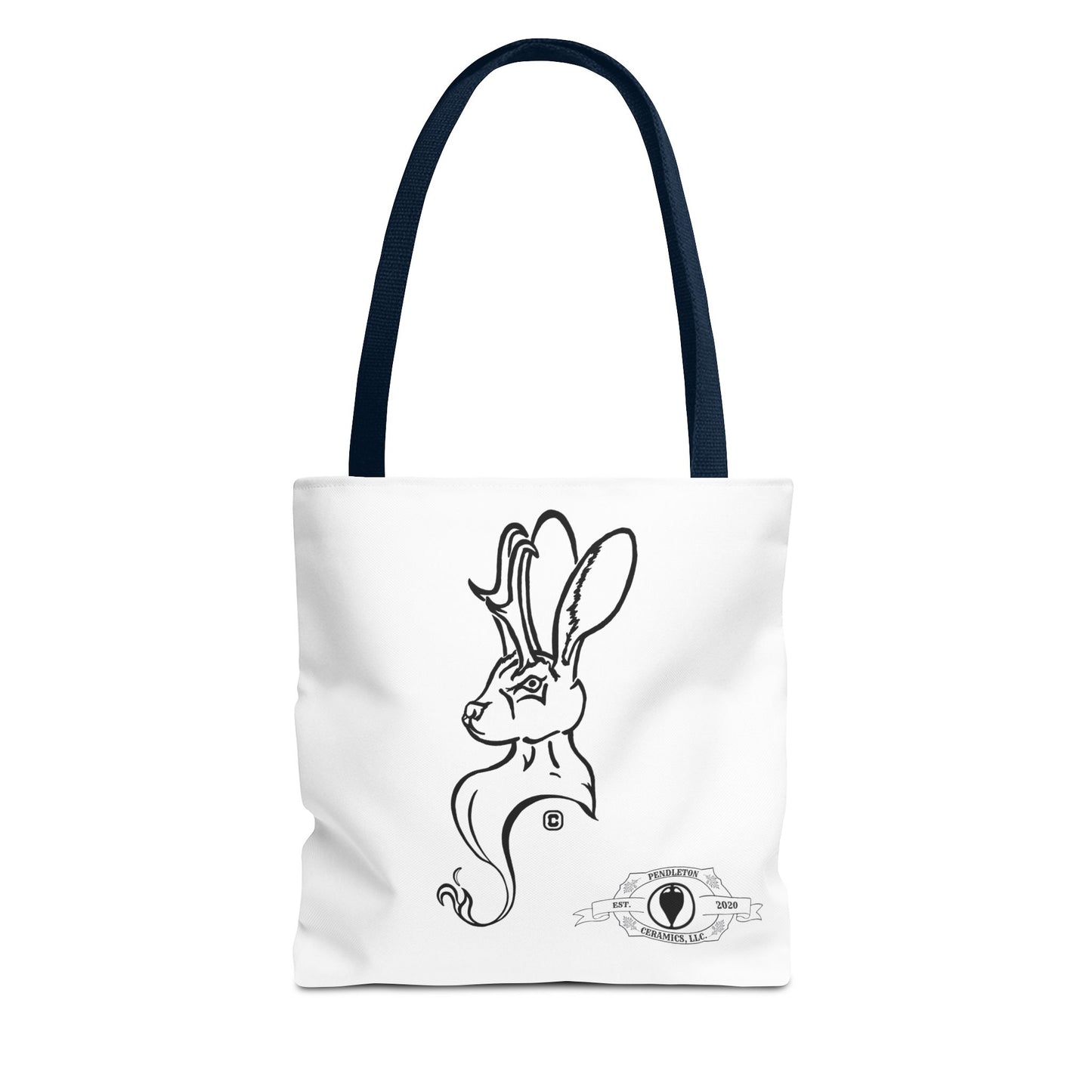 Jackalope Bust Drawing Tote White Bag