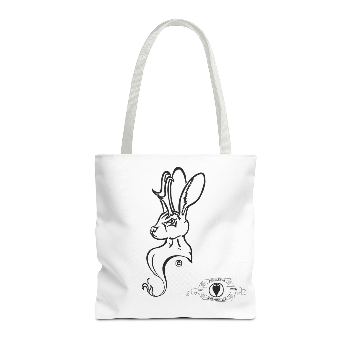 Jackalope Bust Drawing Tote White Bag