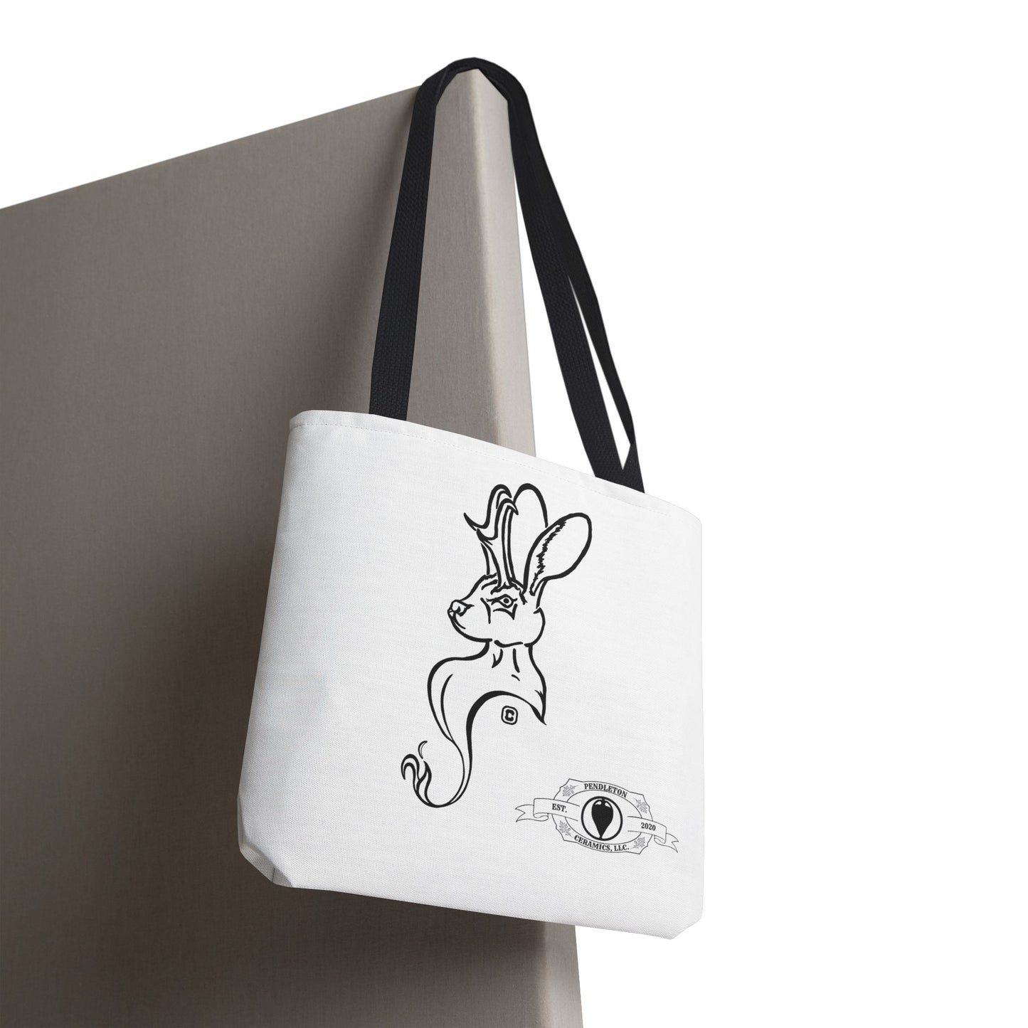 Jackalope Bust Drawing Tote White Bag