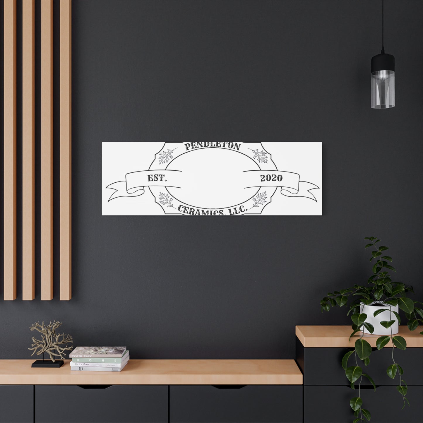 Pendleton Ceramics Logo Custom Framed Canvas Wall Art