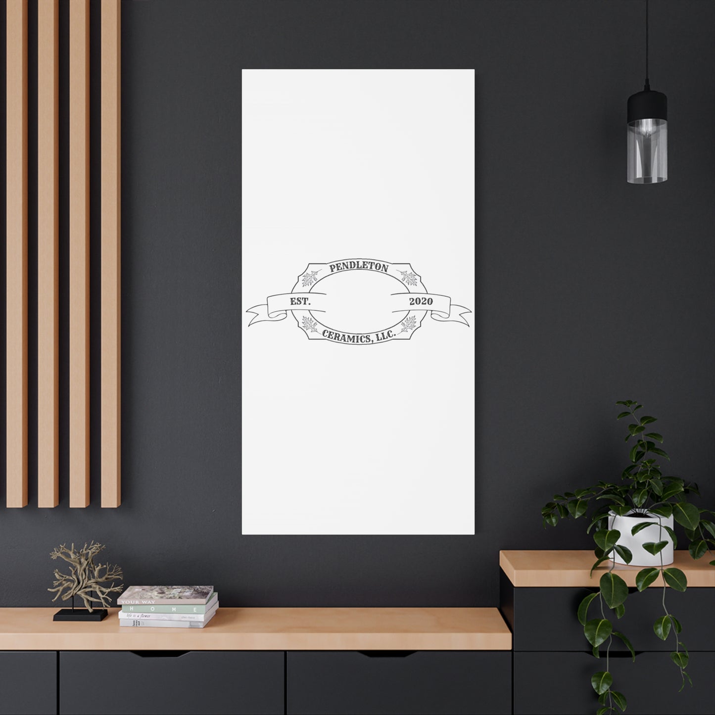 Pendleton Ceramics Logo Custom Framed Canvas Wall Art