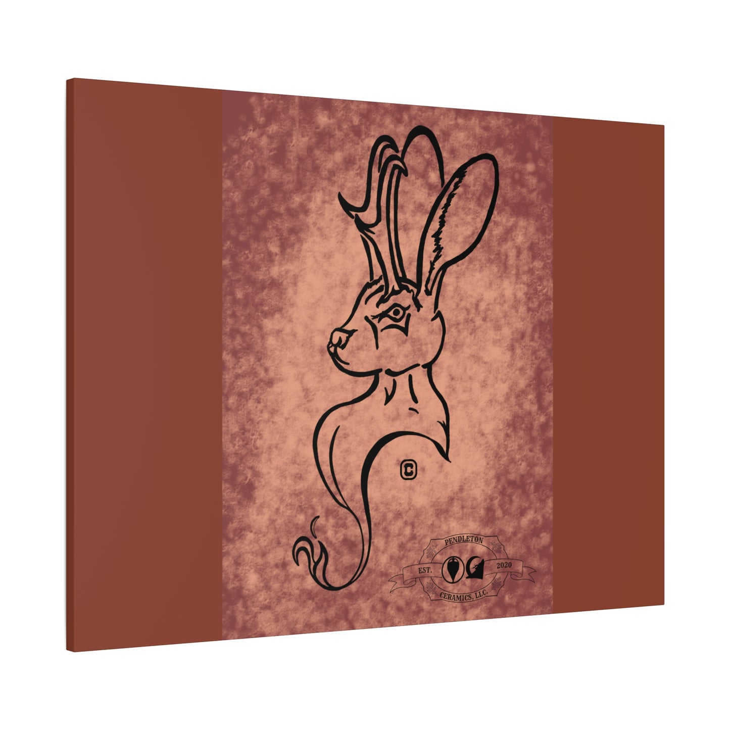 Dust Storm Jackalope Bust Drawing Canvas Wall Decor