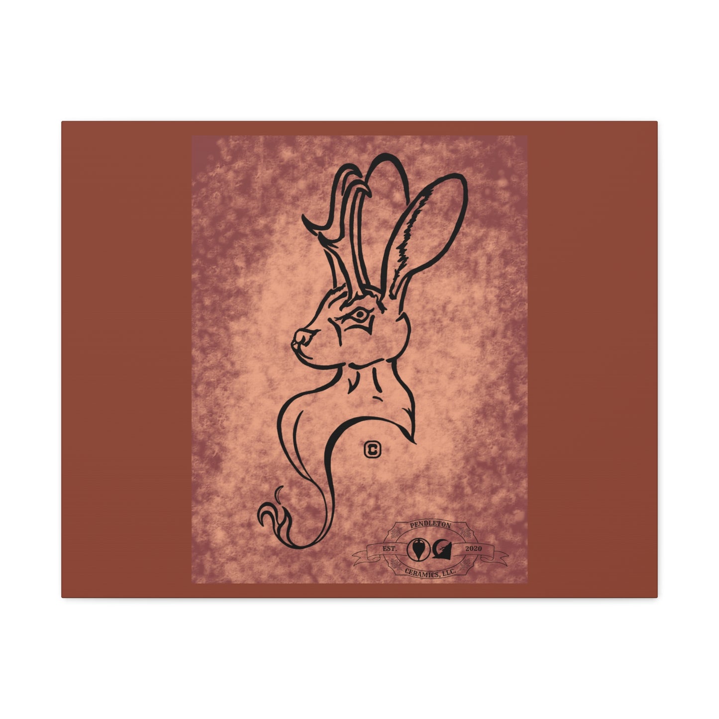 Dust Storm Jackalope Bust Drawing Canvas Wall Decor