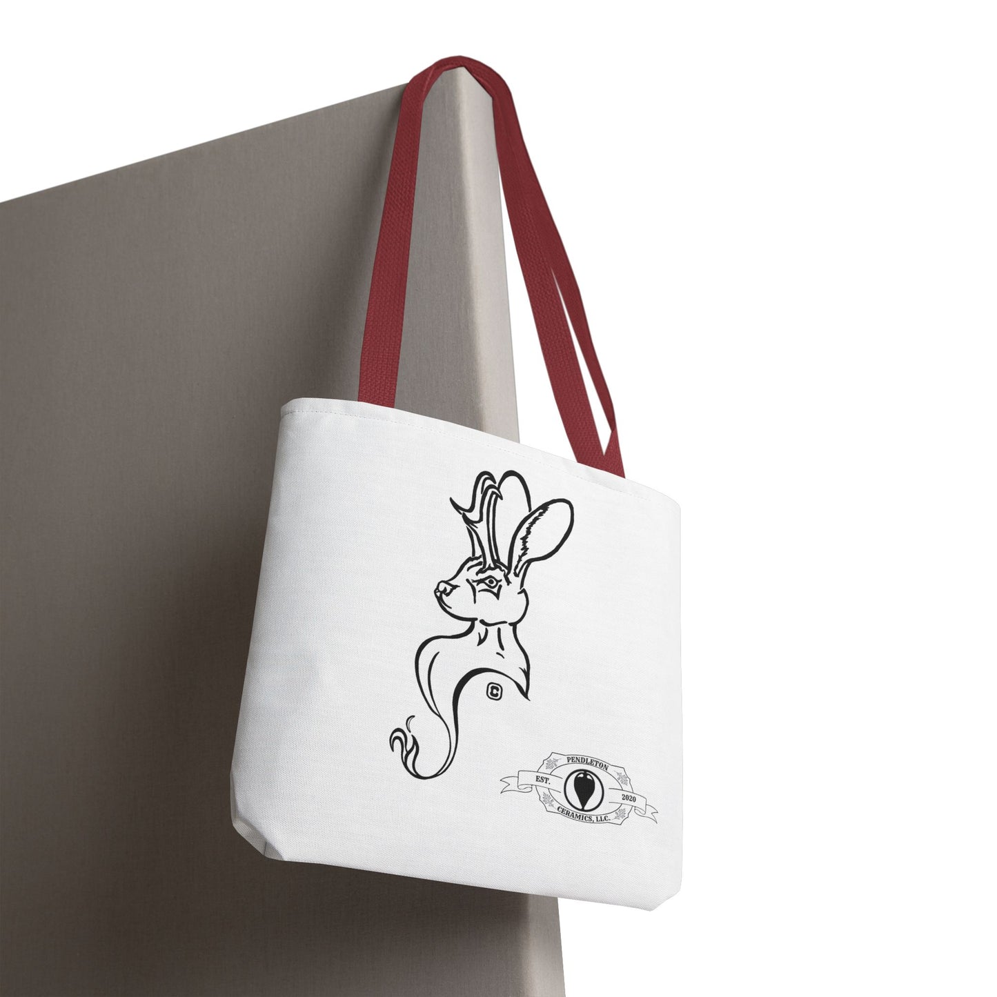 Jackalope Bust Drawing Tote White Bag