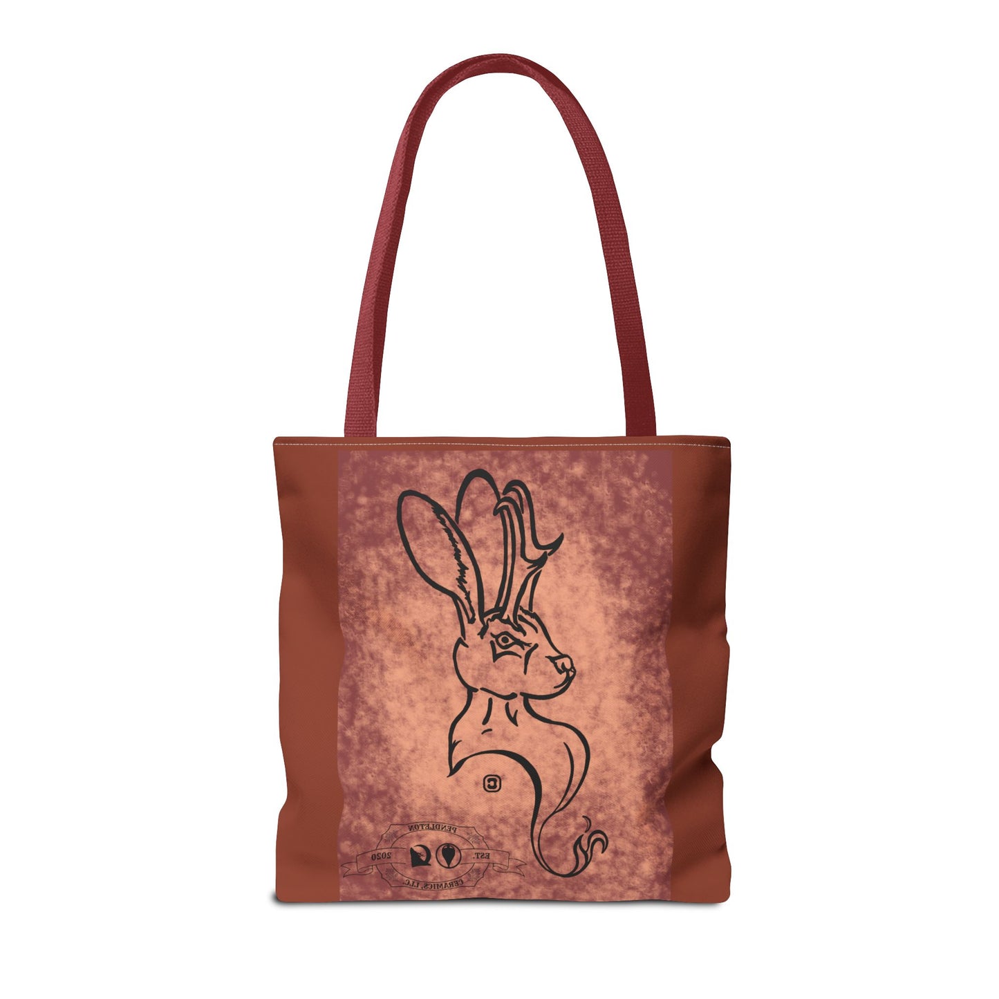 Dust Storm Jackalope Bust Drawing Tote Brown Bag