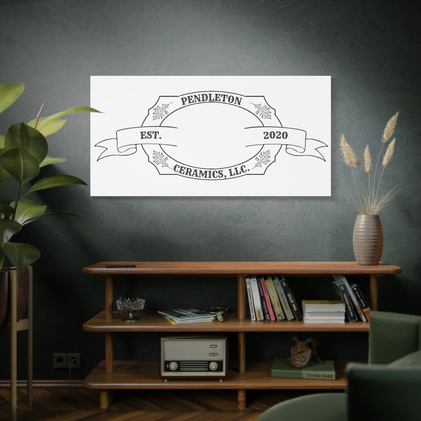 Pendleton Ceramics Logo Custom Framed Canvas Wall Art
