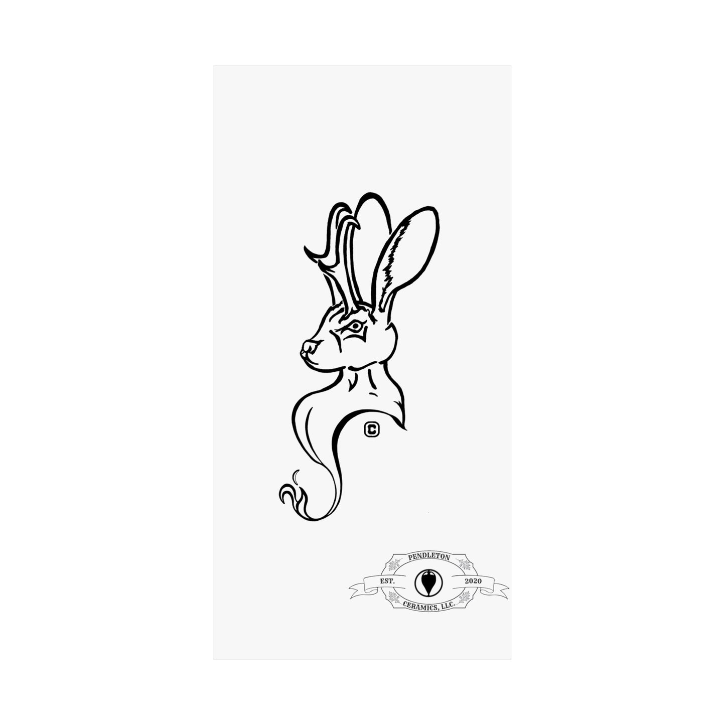 Jackalope Bust Drawing Matte Vertical Posters
