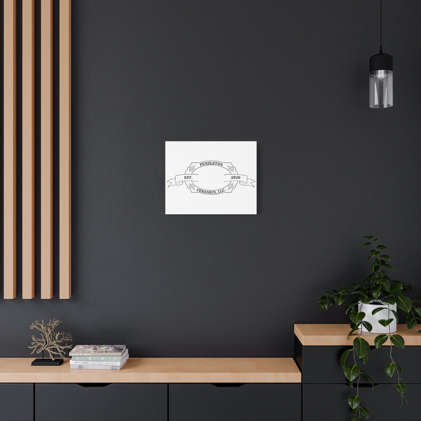 Pendleton Ceramics Logo Custom Framed Canvas Wall Art