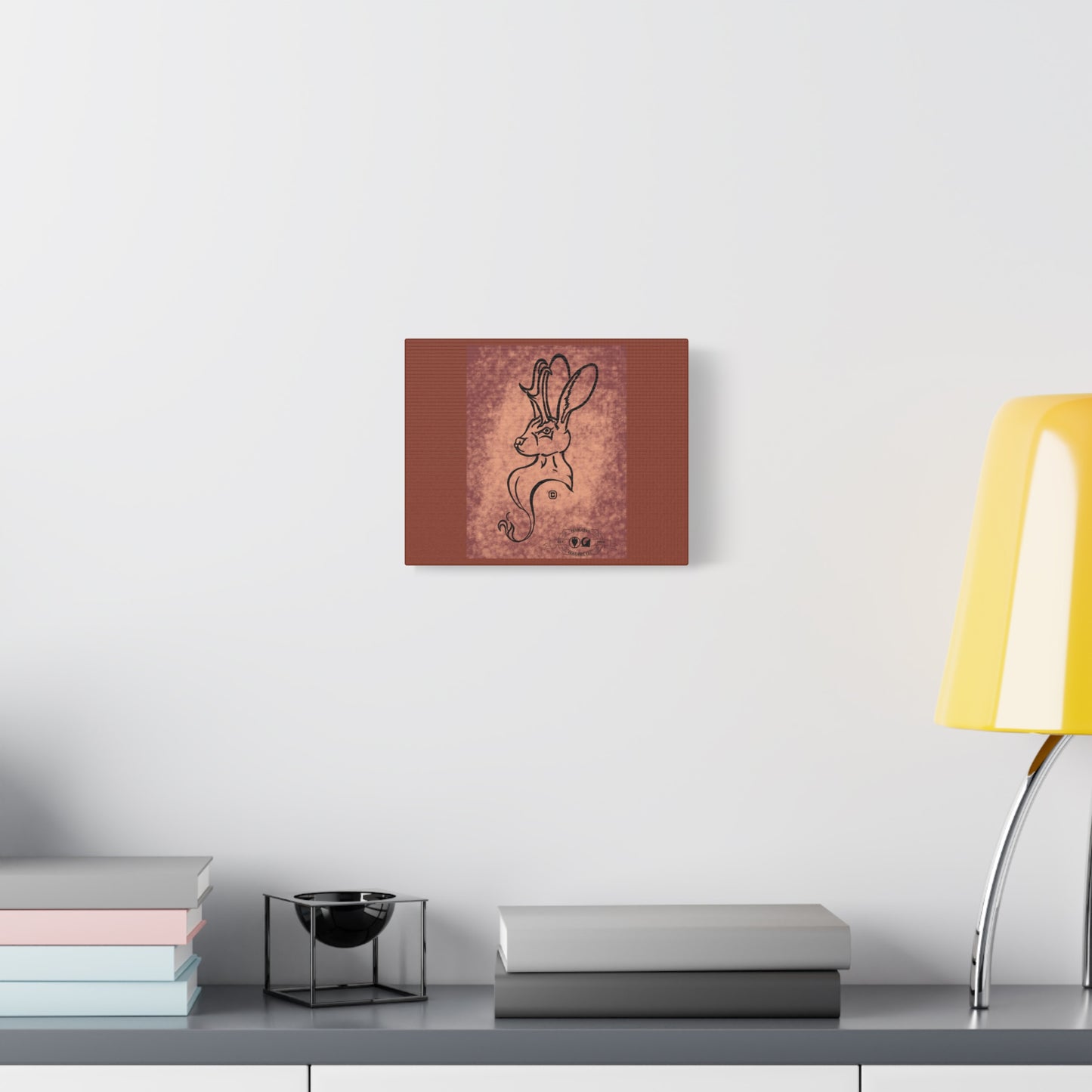 Dust Storm Jackalope Bust Drawing Canvas Wall Decor