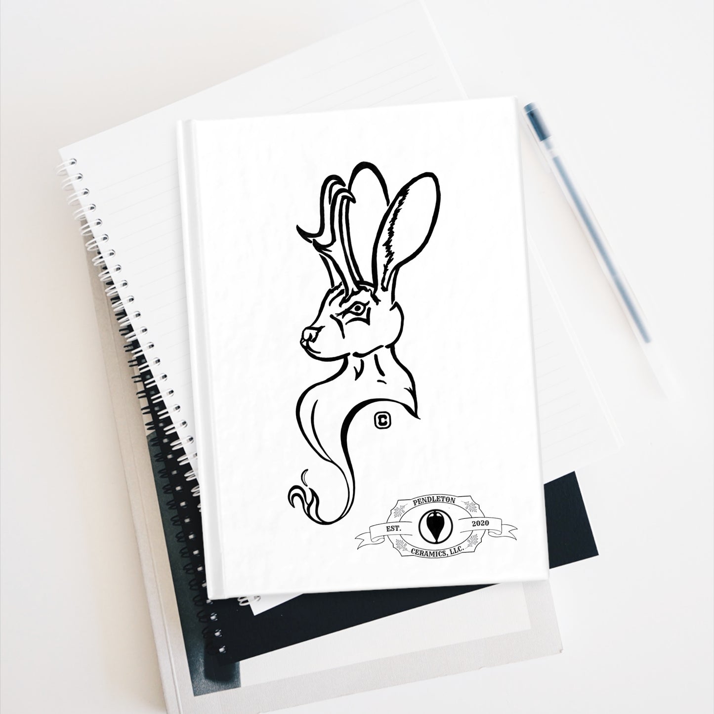 Jackalope Bust Drawing Blank Sketchbook Journal