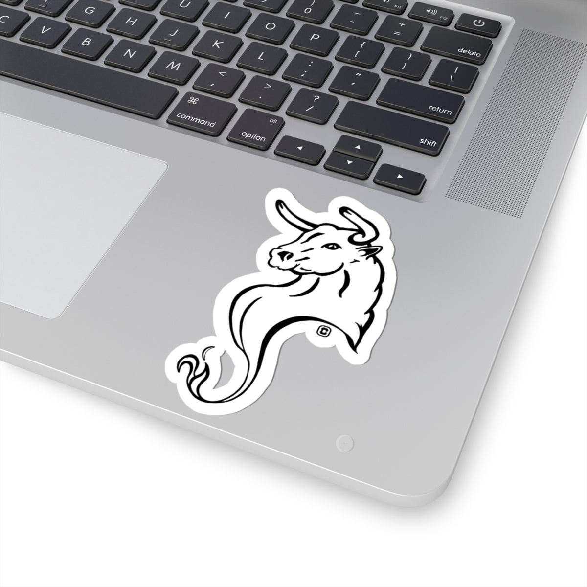 Bull Horns Up Animal Bust Drawing Kiss-Cut Stickers