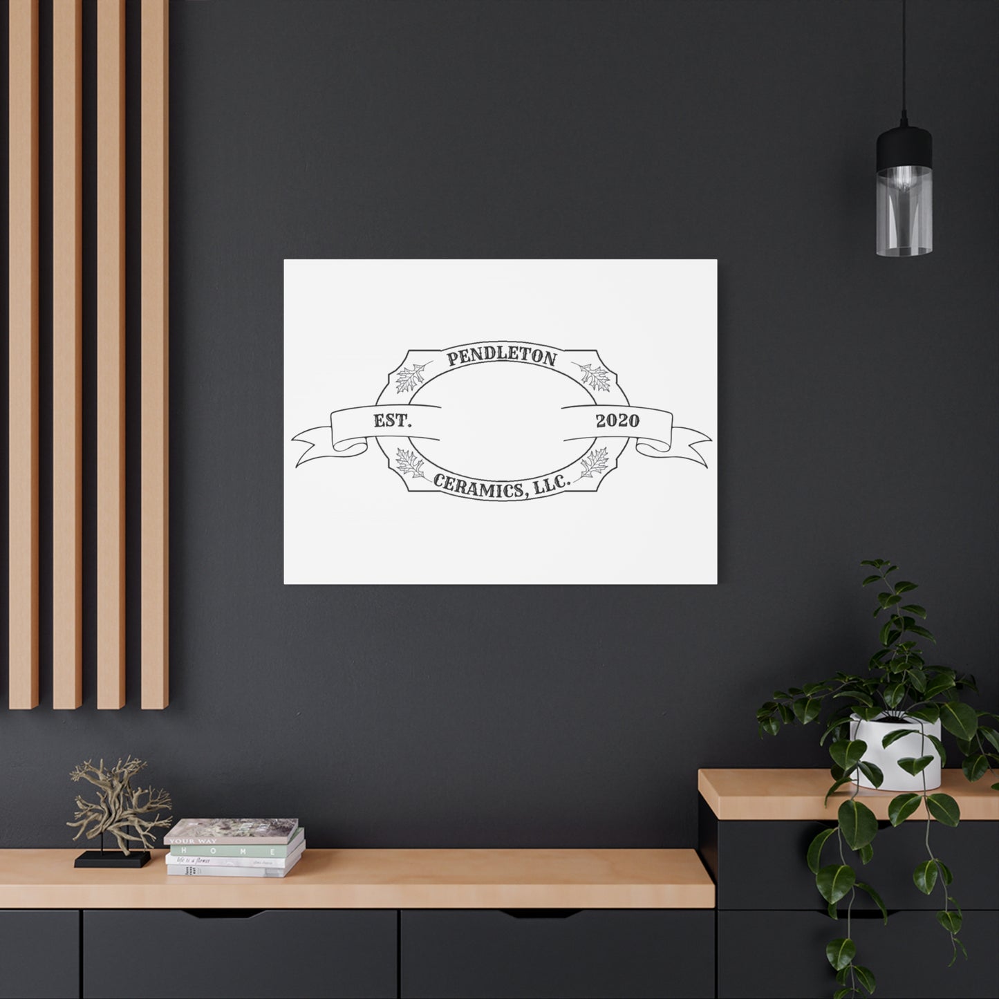 Pendleton Ceramics Logo Custom Framed Canvas Wall Art