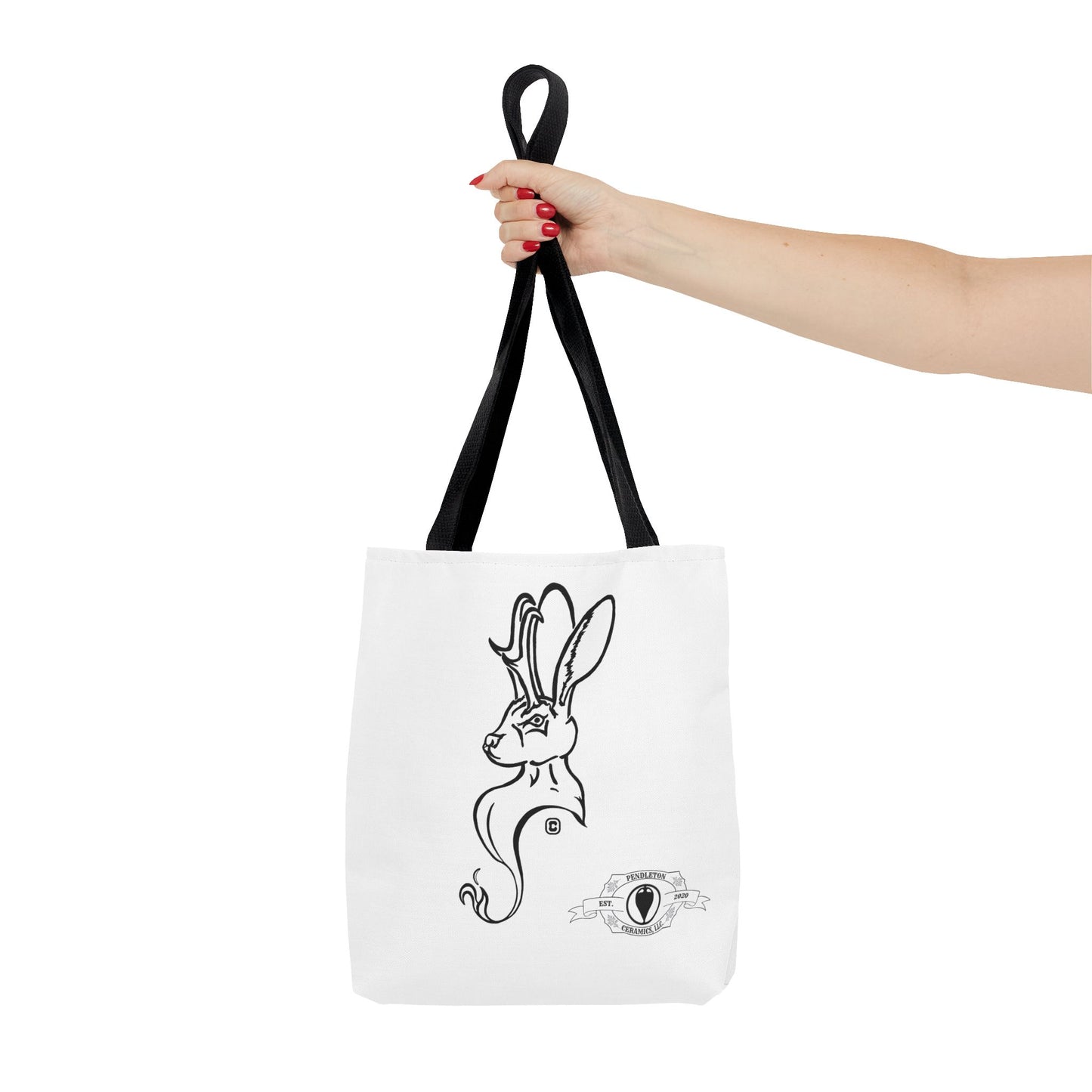 Jackalope Bust Drawing Tote White Bag