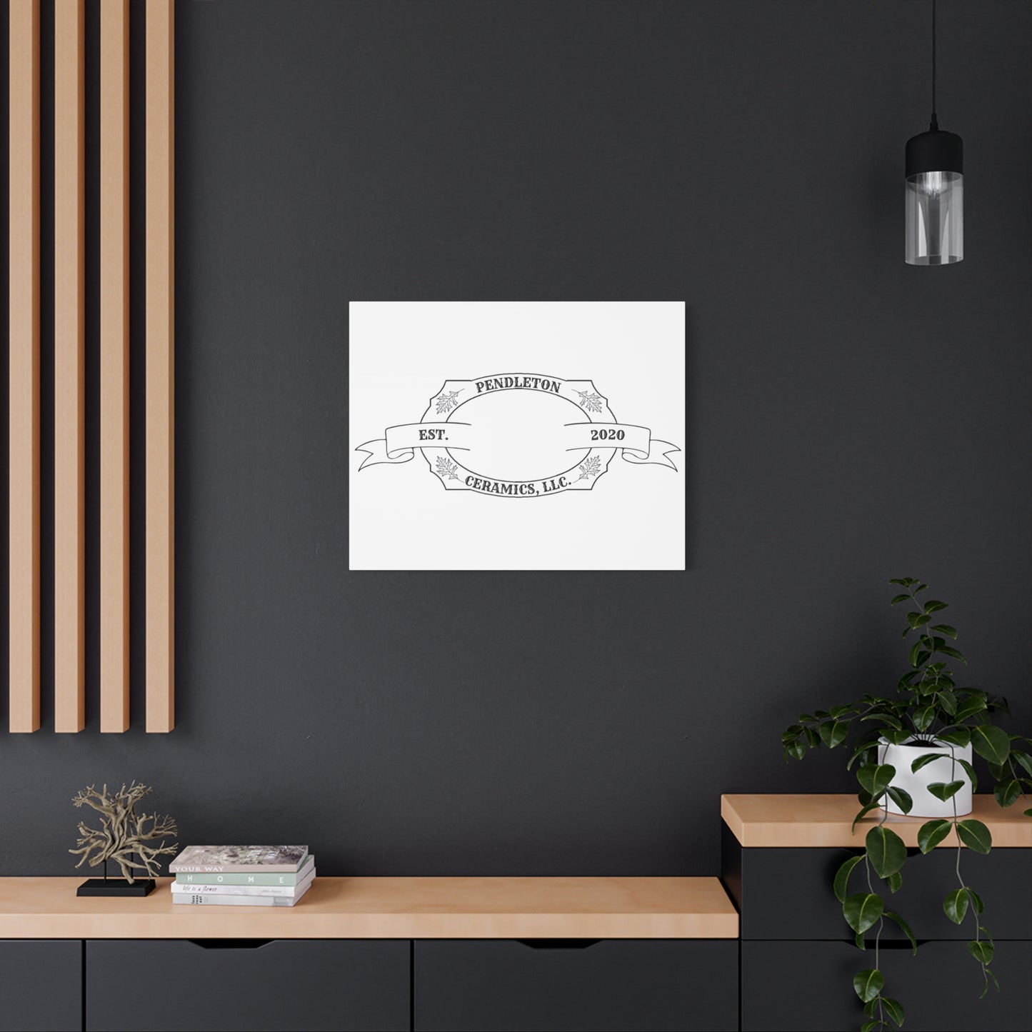 Pendleton Ceramics Logo Custom Framed Canvas Wall Art