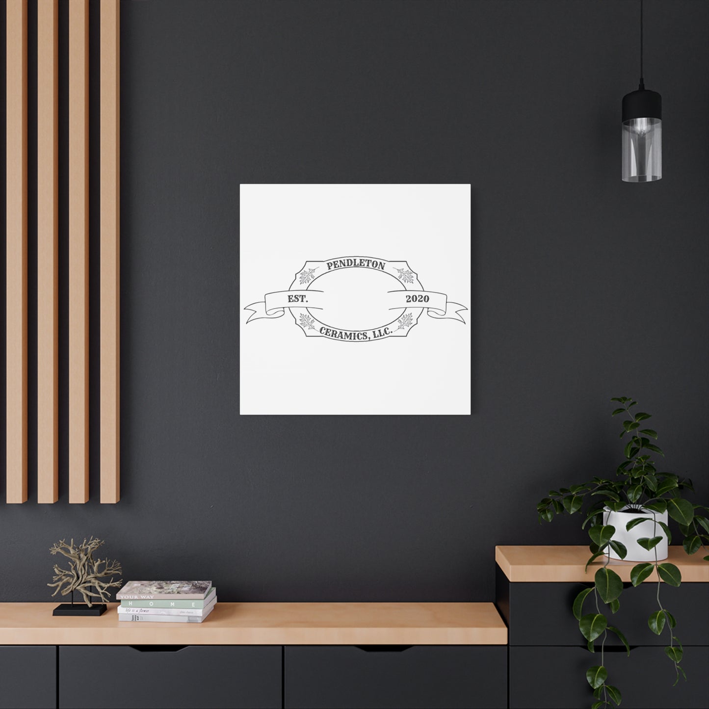 Pendleton Ceramics Logo Custom Framed Canvas Wall Art