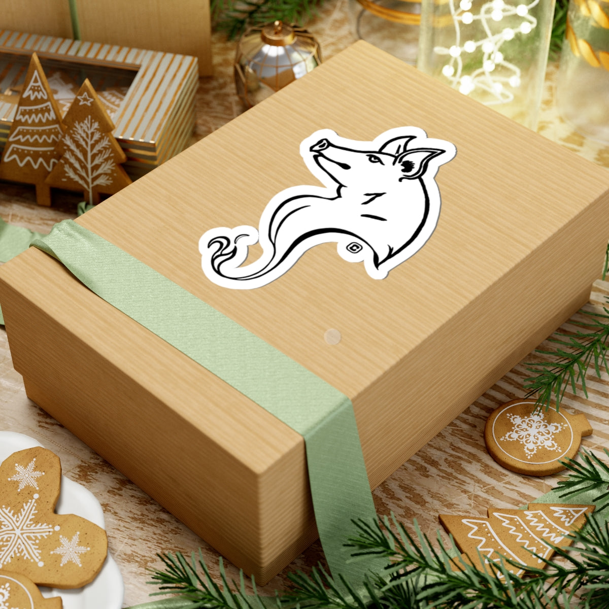 Pig Animal Bust Drawing Kiss-Cut Stickers