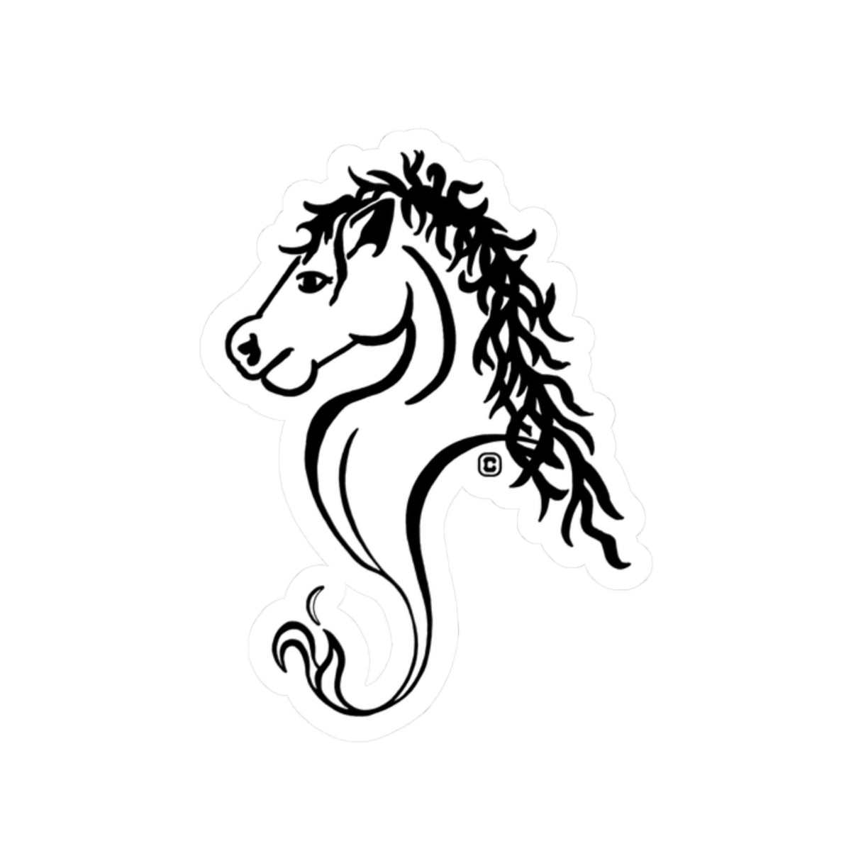 Horse Animal Bust Drawing Kiss-Cut Stickers