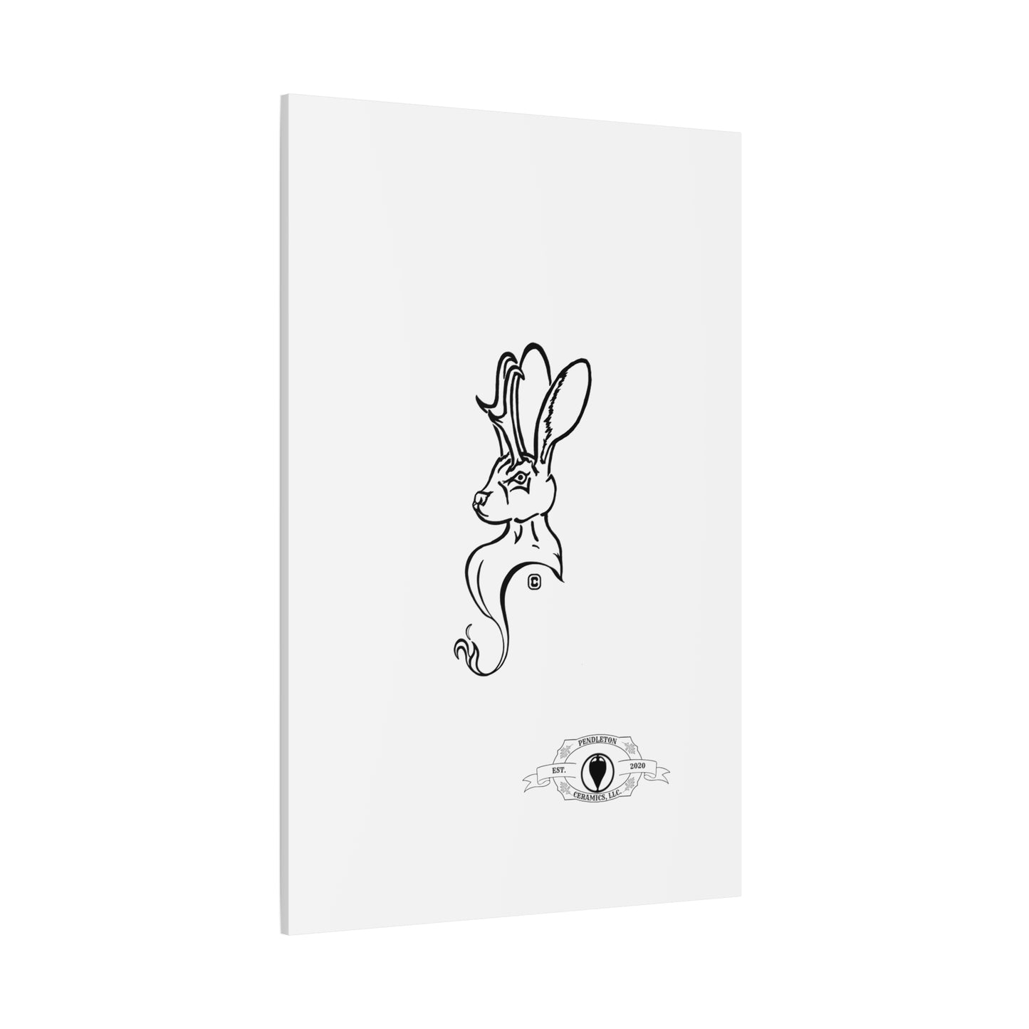Jackalope Bust Drawing Art Stretched Canvas Wall Decor