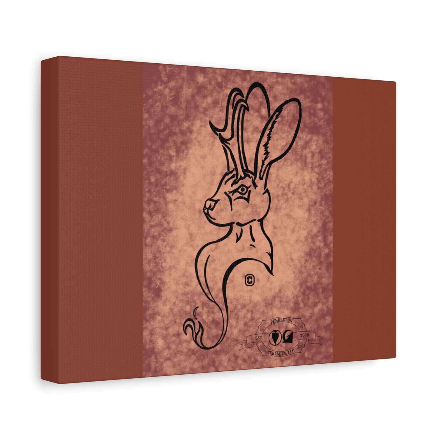 Dust Storm Jackalope Bust Drawing Canvas Wall Decor