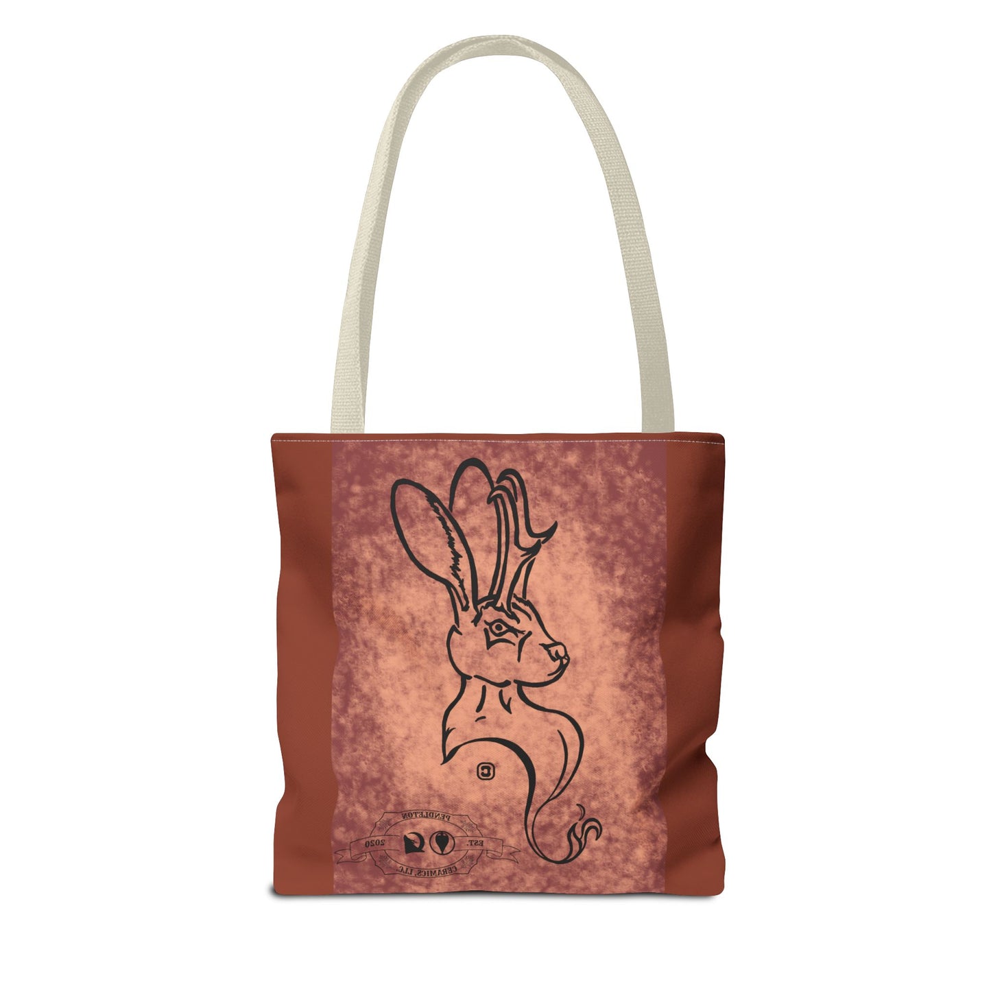 Dust Storm Jackalope Bust Drawing Tote Brown Bag