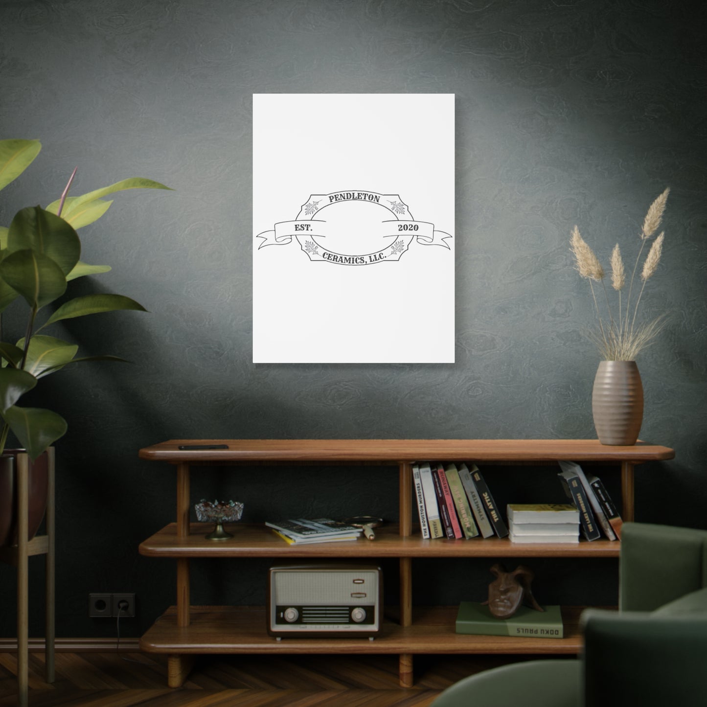 Pendleton Ceramics Logo Custom Framed Canvas Wall Art