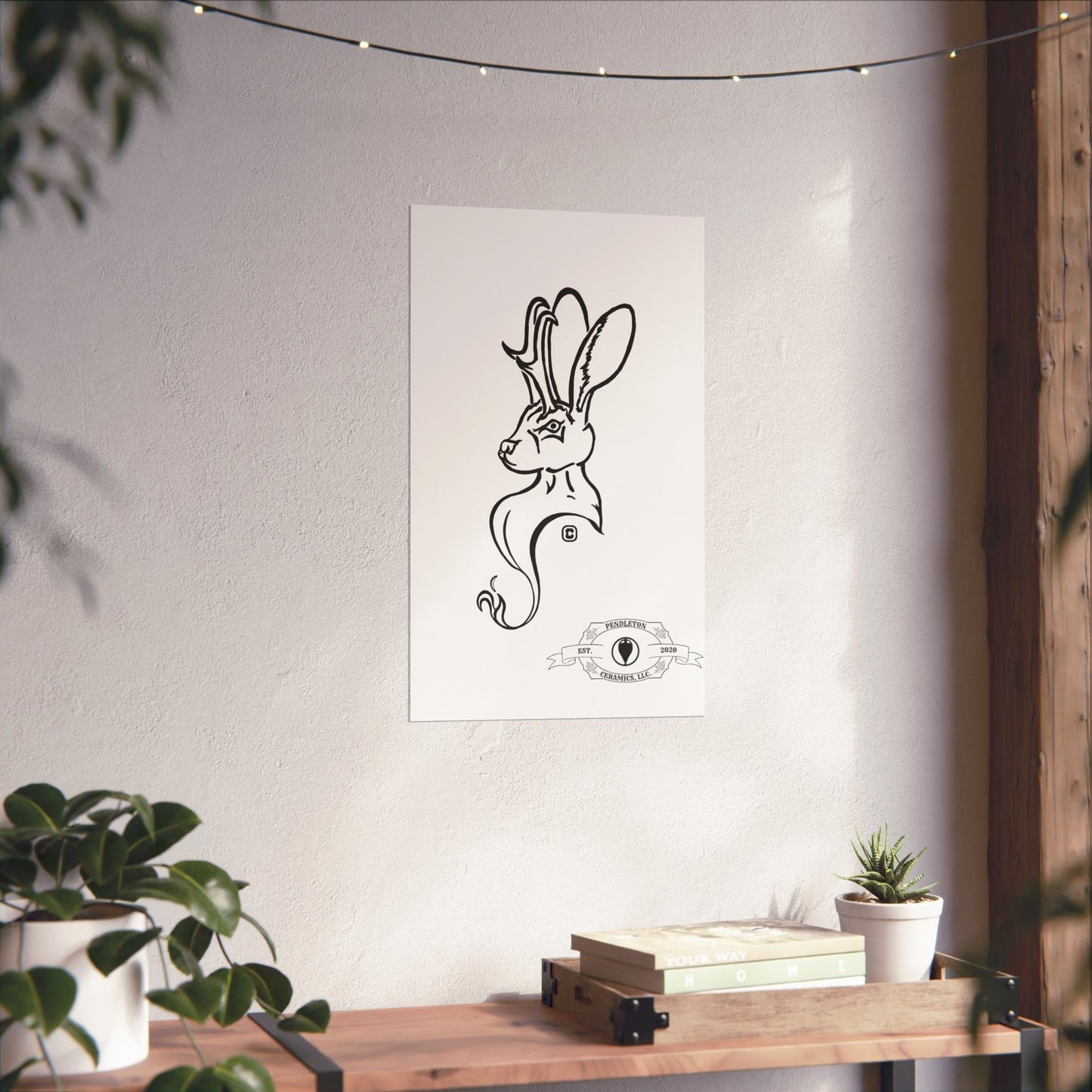 Jackalope Bust Drawing Matte Vertical Posters