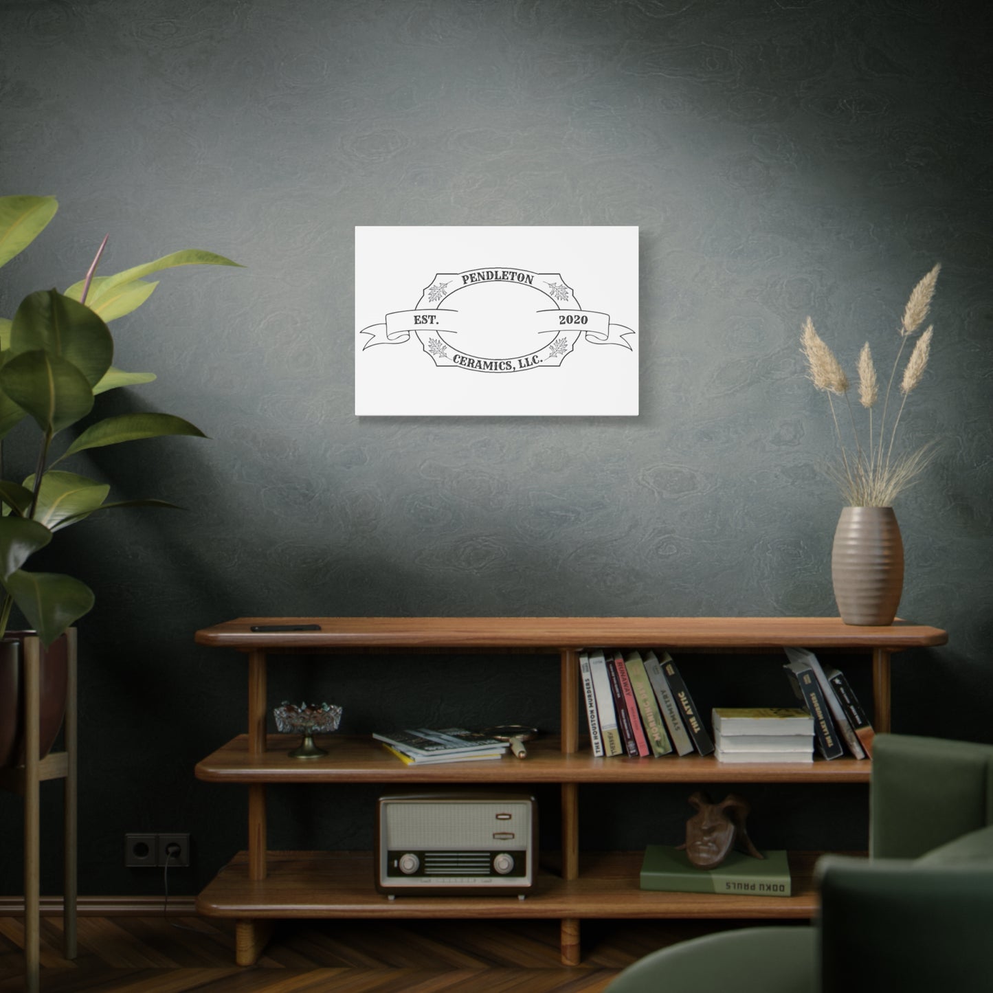 Pendleton Ceramics Logo Custom Framed Canvas Wall Art