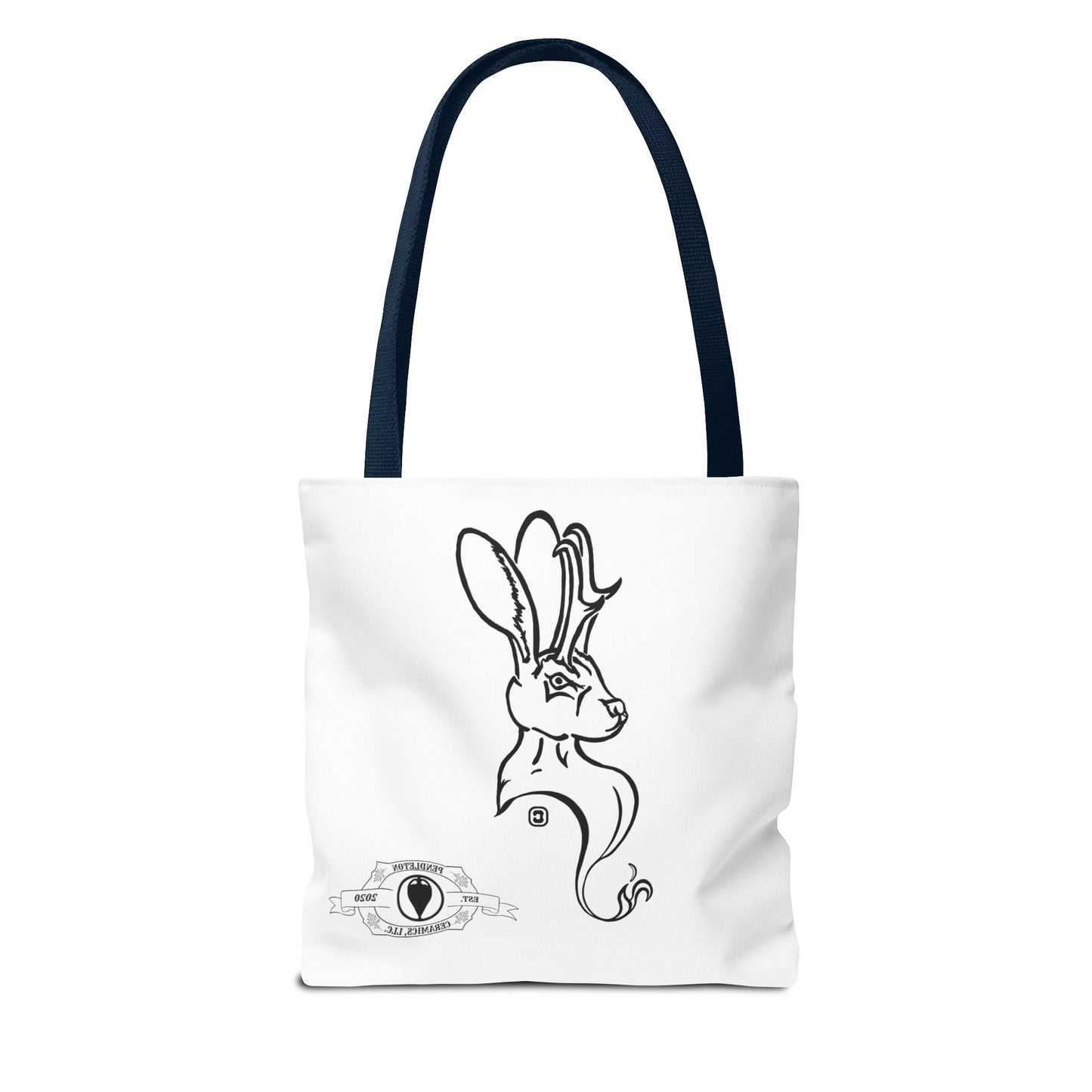 Jackalope Bust Drawing Tote White Bag