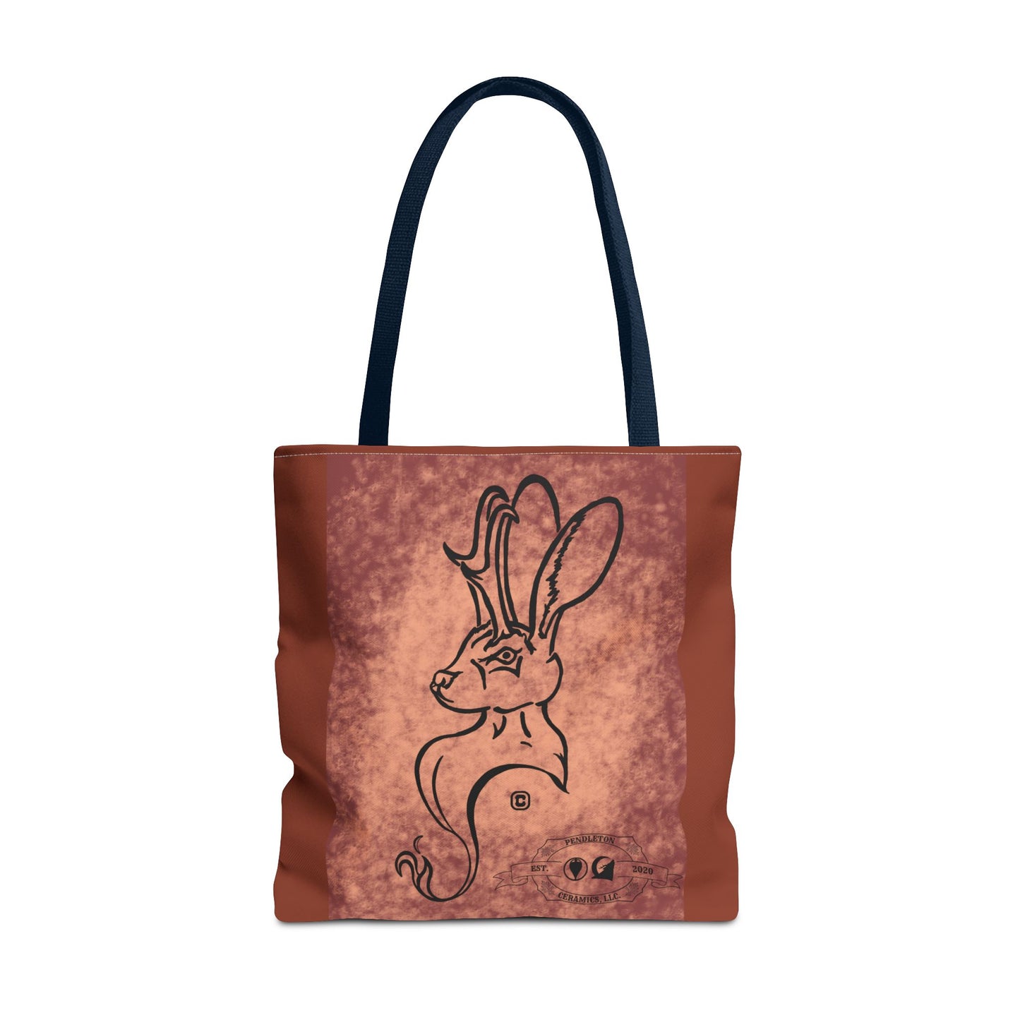 Dust Storm Jackalope Bust Drawing Tote Brown Bag