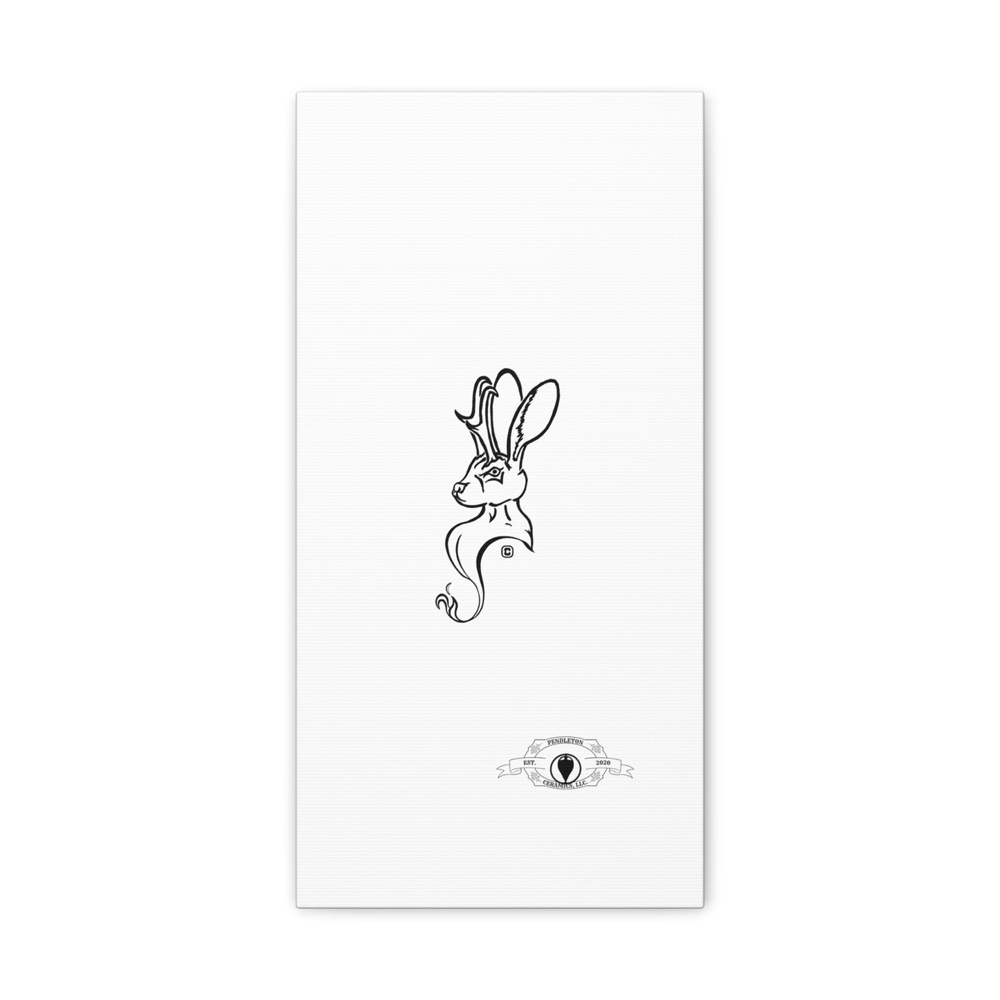 Jackalope Bust Drawing Art Stretched Canvas Wall Decor